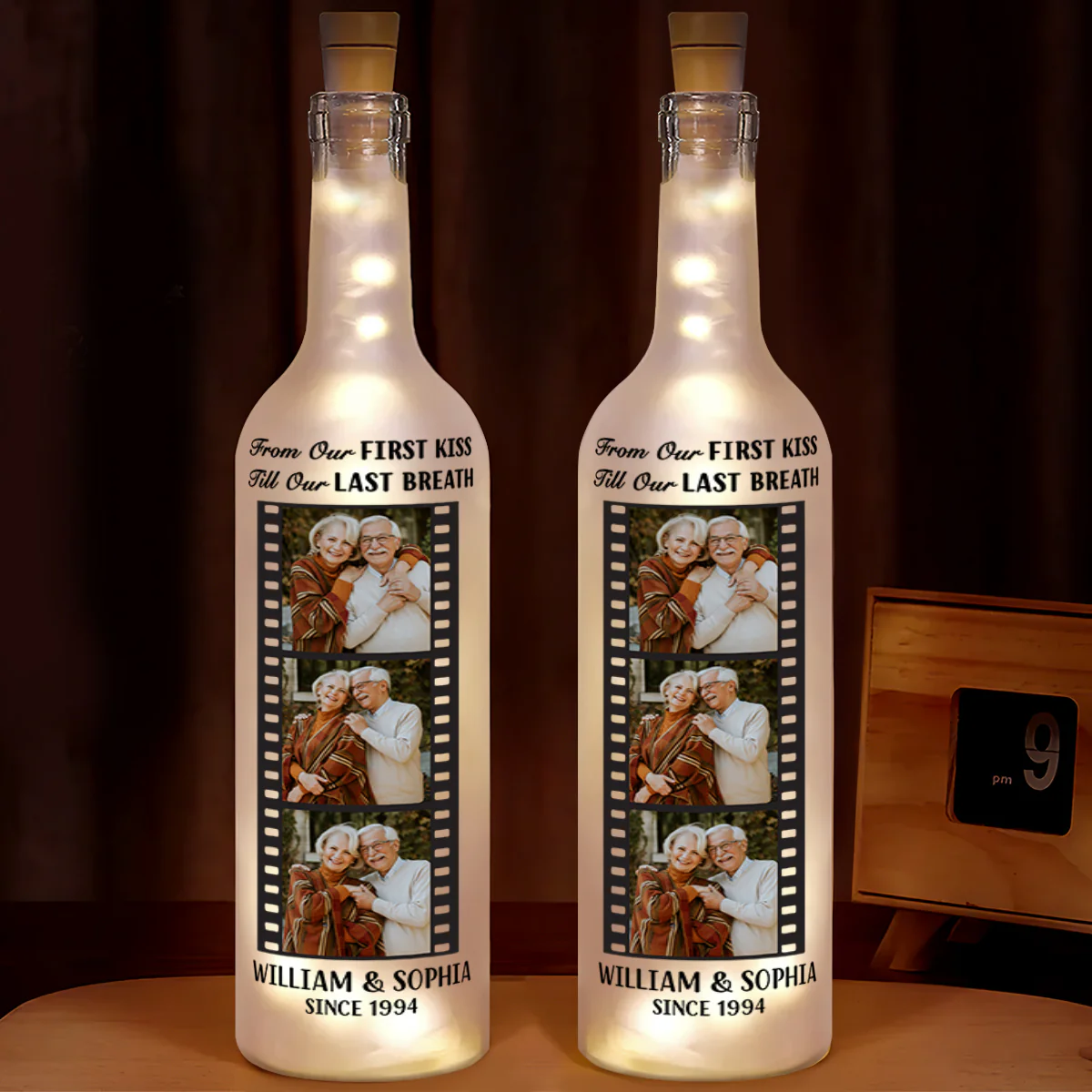 Love, Frame By Frame - Personalized Bottle Lamp