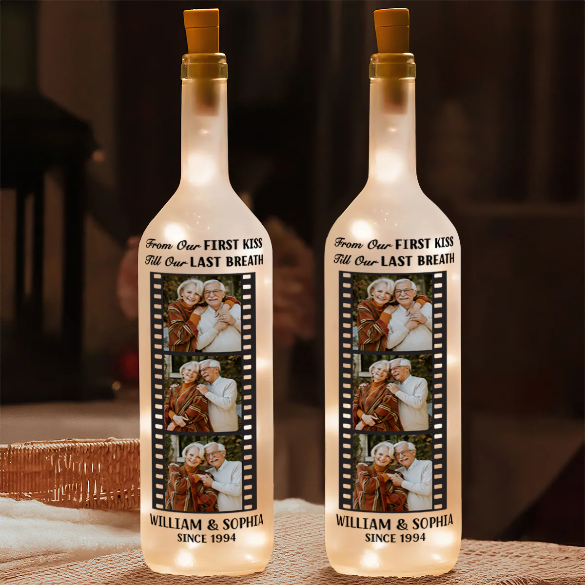 Love, Frame By Frame - Personalized Bottle Lamp - Image 2