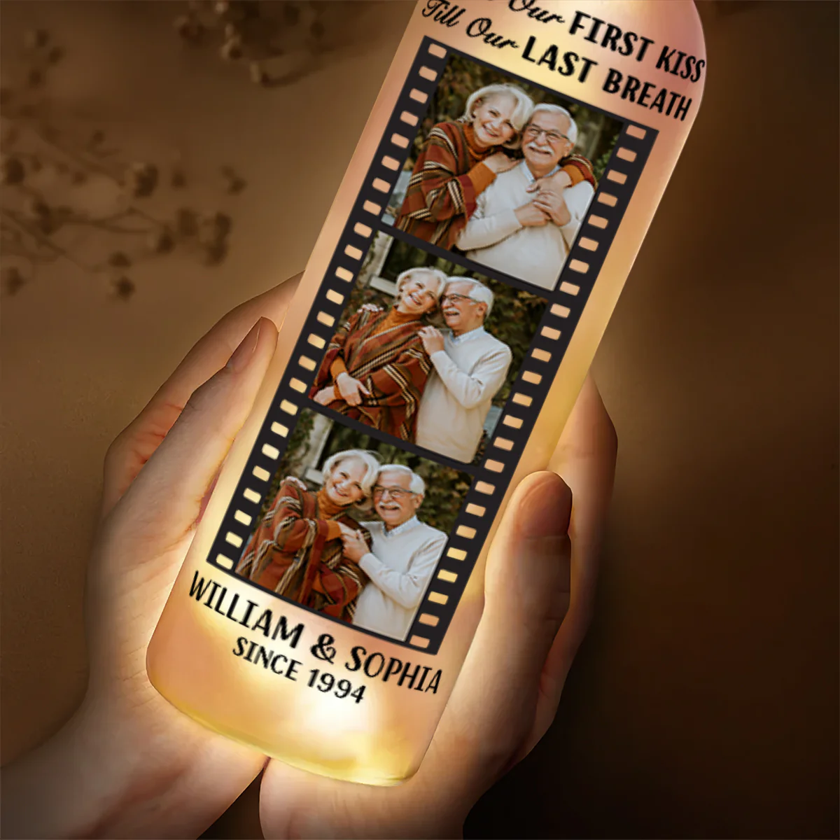 Love, Frame By Frame - Personalized Bottle Lamp - Image 3