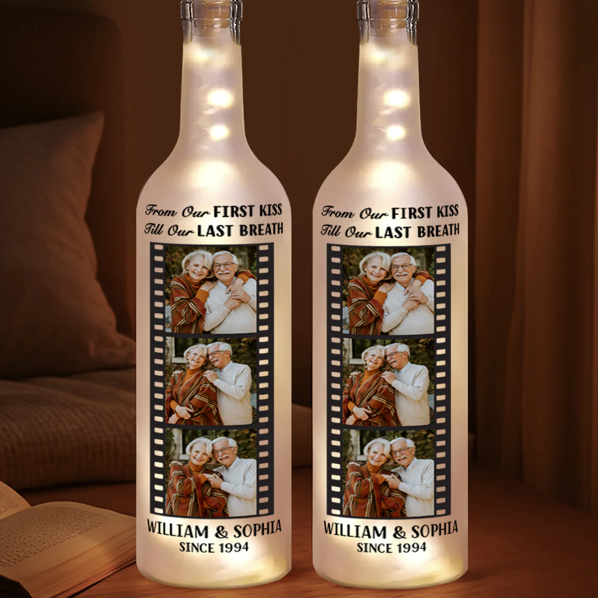 Love, Frame By Frame - Personalized Bottle Lamp - Image 4