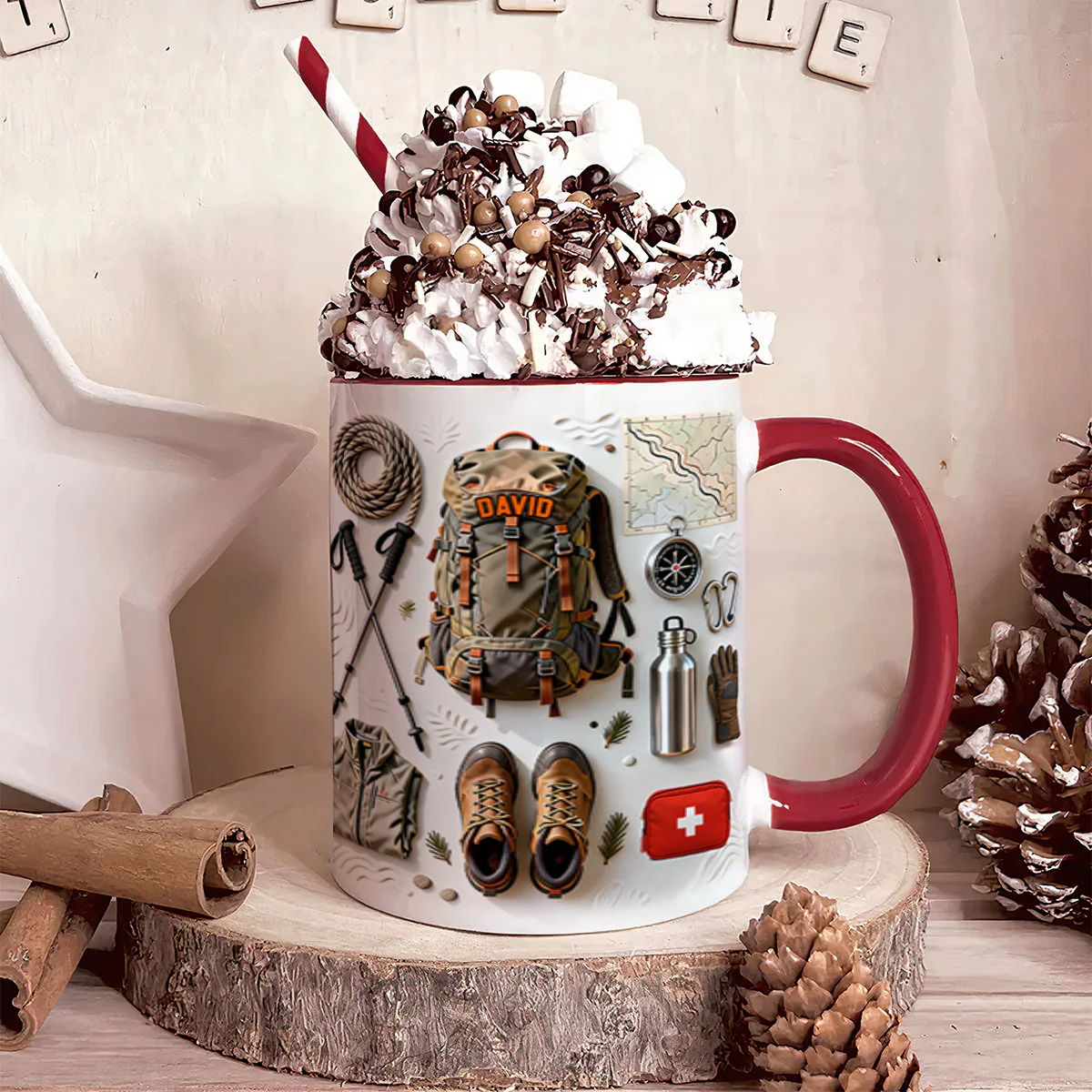 Love Hiking - Personalized Accent Mug - Image 2