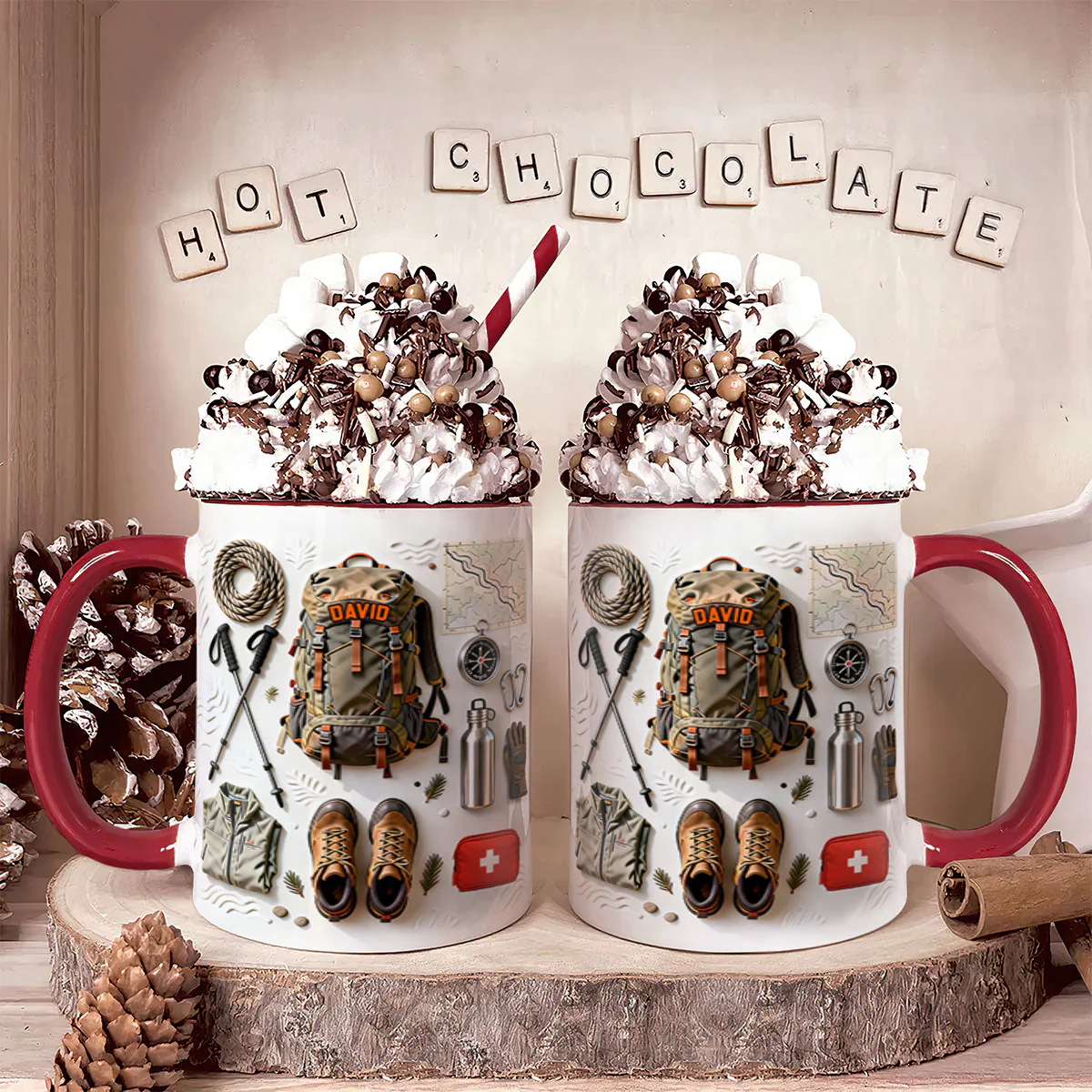 Love Hiking - Personalized Accent Mug - Image 4