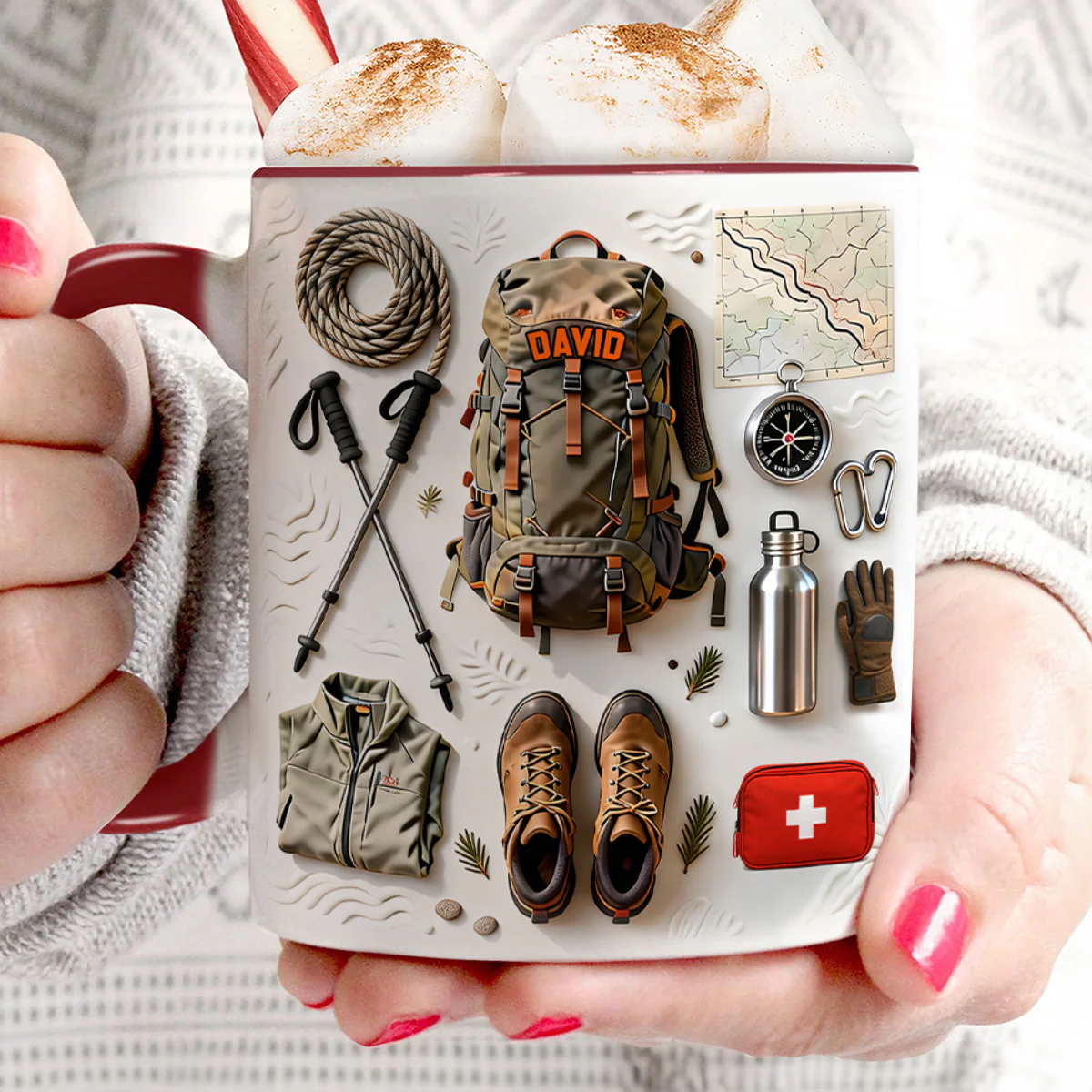 Love Hiking - Personalized Accent Mug - Image 5