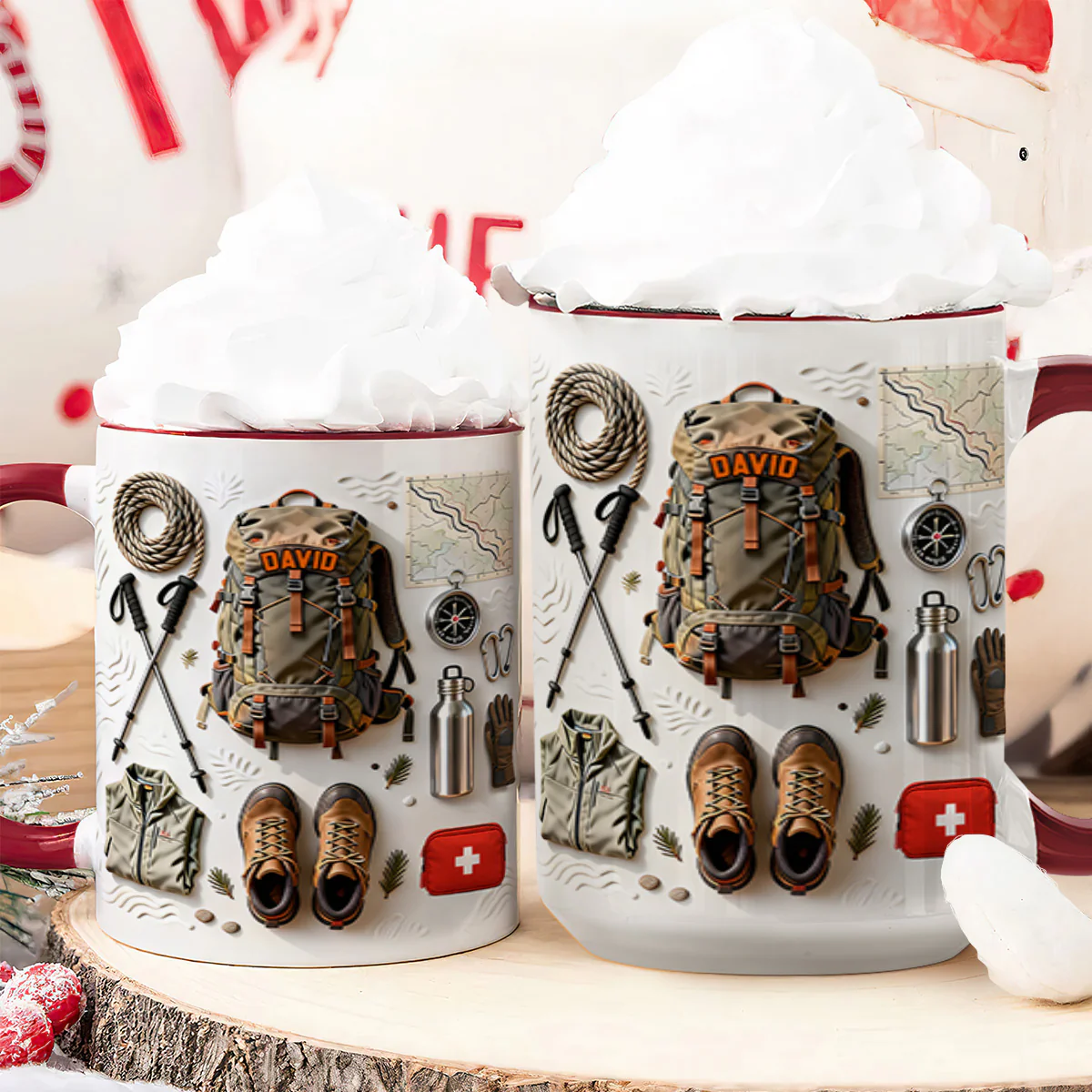 Love Hiking - Personalized Accent Mug - Image 6