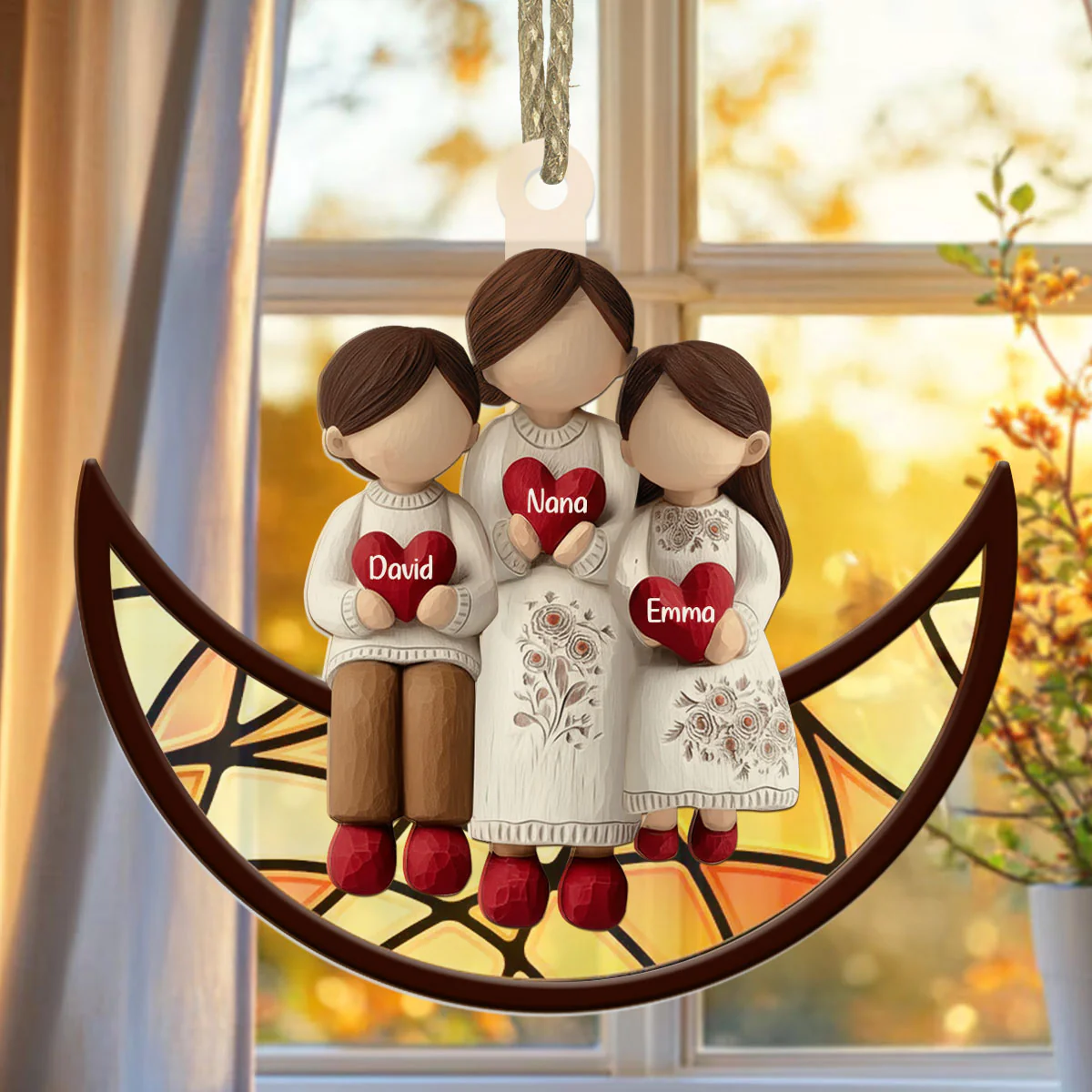 Love Is Being Called Grandma - Personalized Suncatcher Ornament - Image 2