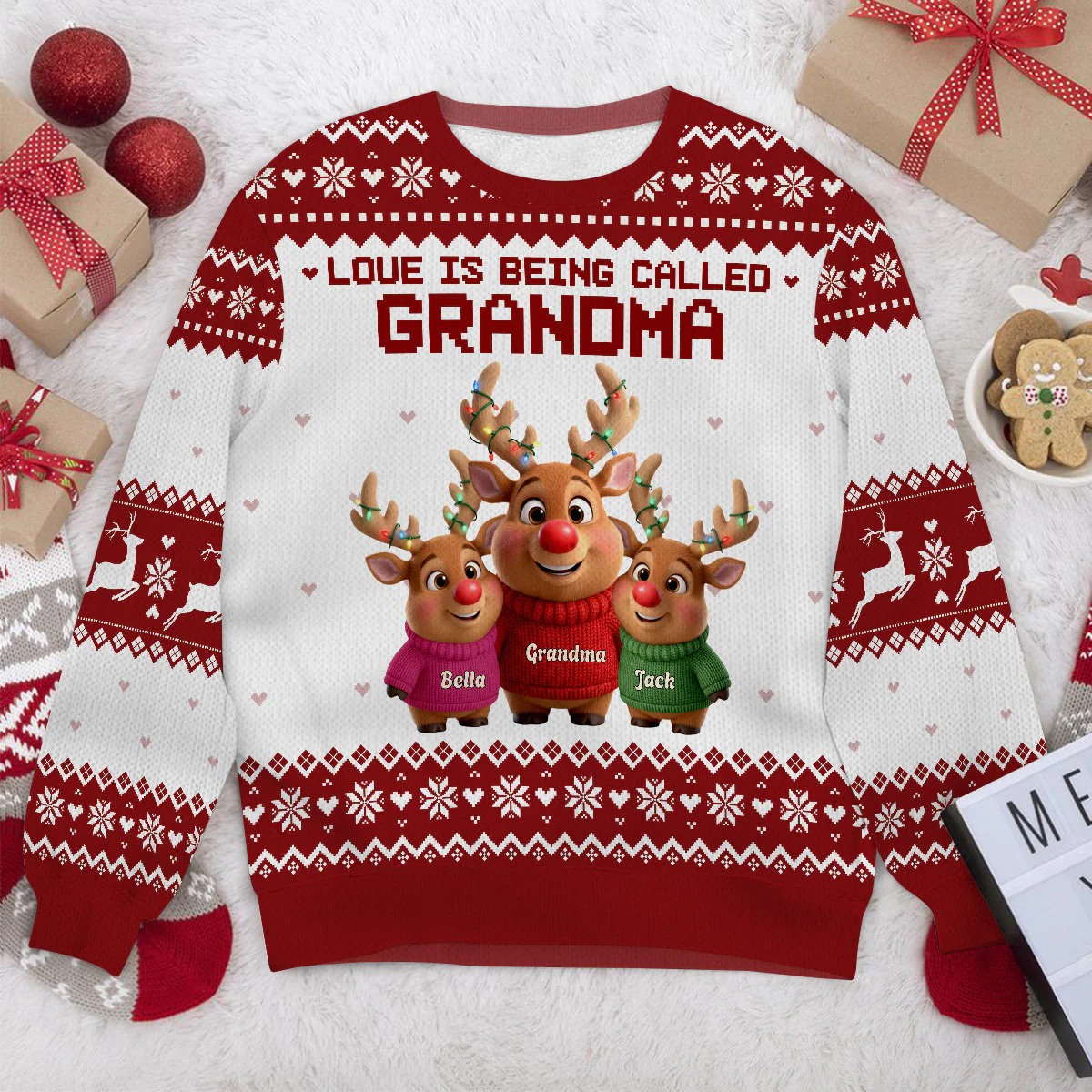 Love Is Being Called Grandma - Personalized Wool Sweater