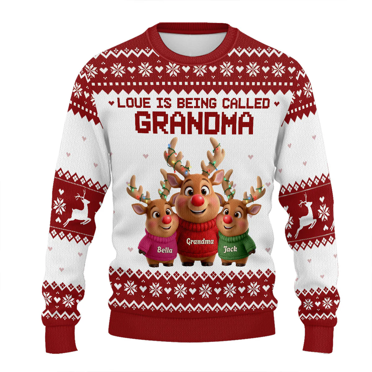 Love Is Being Called Grandma - Personalized Wool Sweater - Image 2