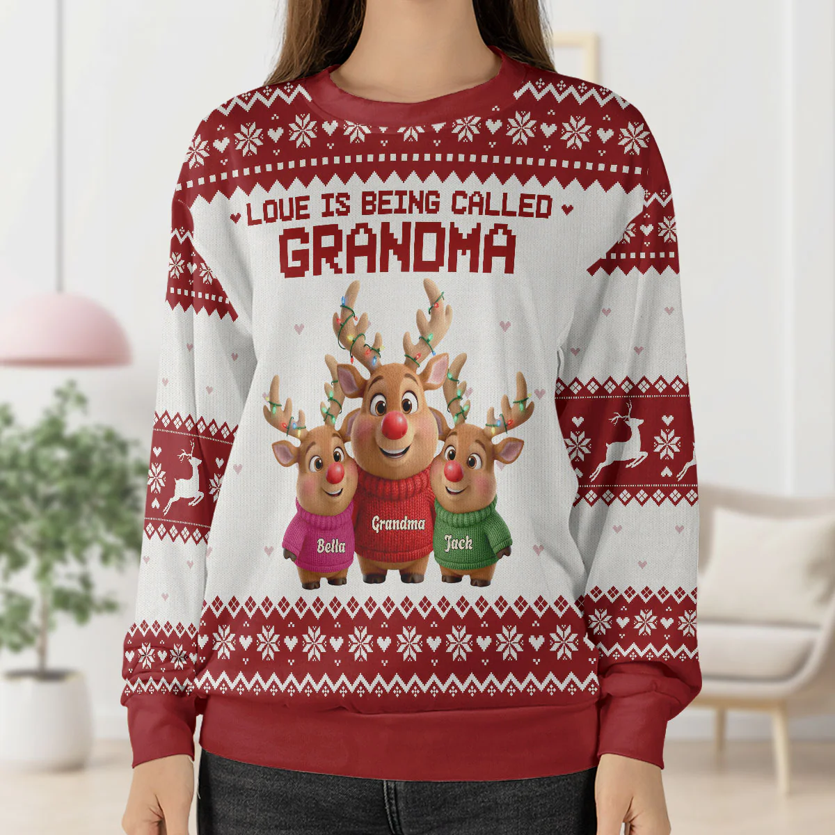 Love Is Being Called Grandma - Personalized Wool Sweater - Image 4