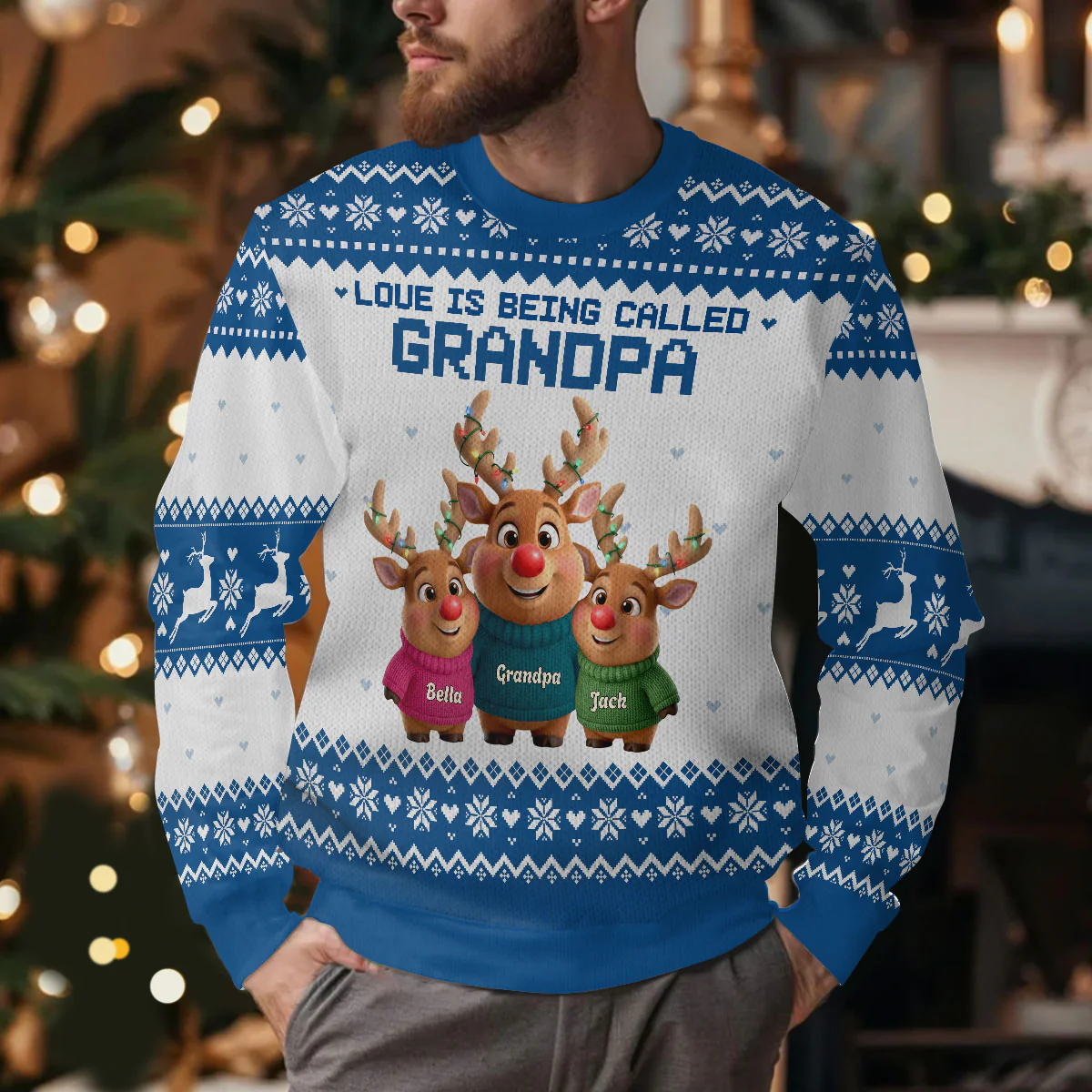 Love Is Being Called Grandma - Personalized Wool Sweater - Image 5
