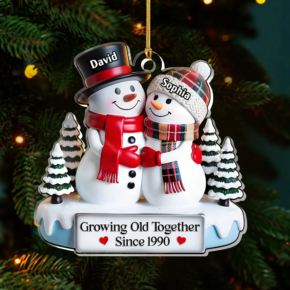 Love Is In The Air - Personalized 1-Layer Acrylic Ornament - Image 3