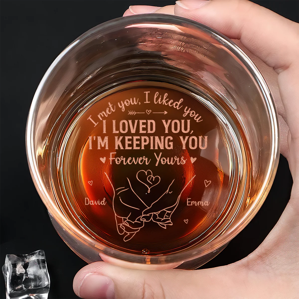 Love Is The Flower - Personalized Engraved Whiskey Glass - Image 4