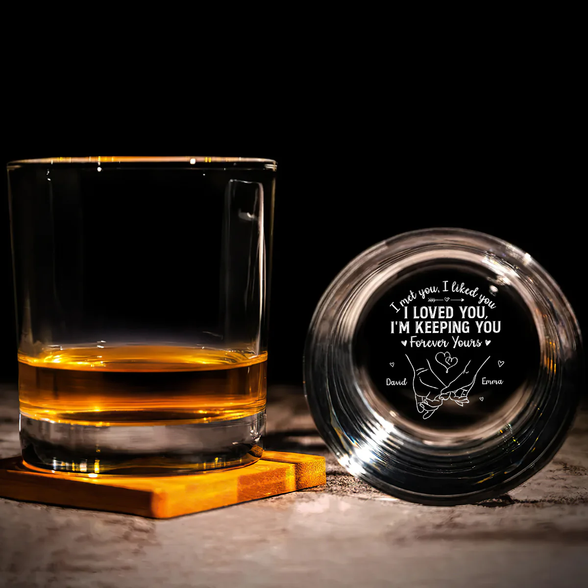 Love Is The Flower - Personalized Engraved Whiskey Glass - Image 5