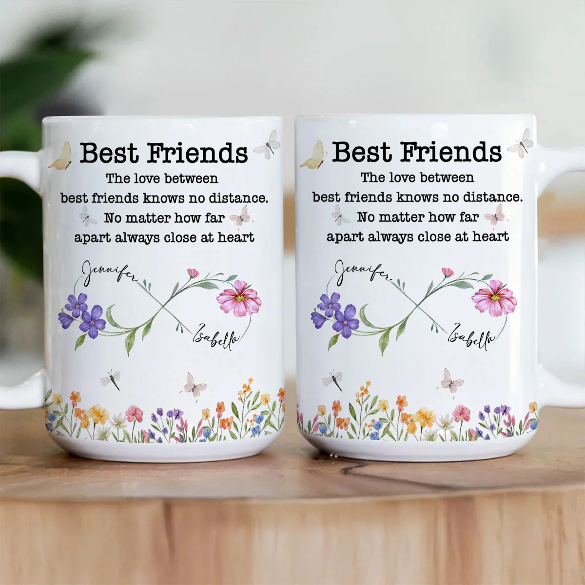 Love Knows No Distance - Personalized Ceramic Coffee Mug - Image 3