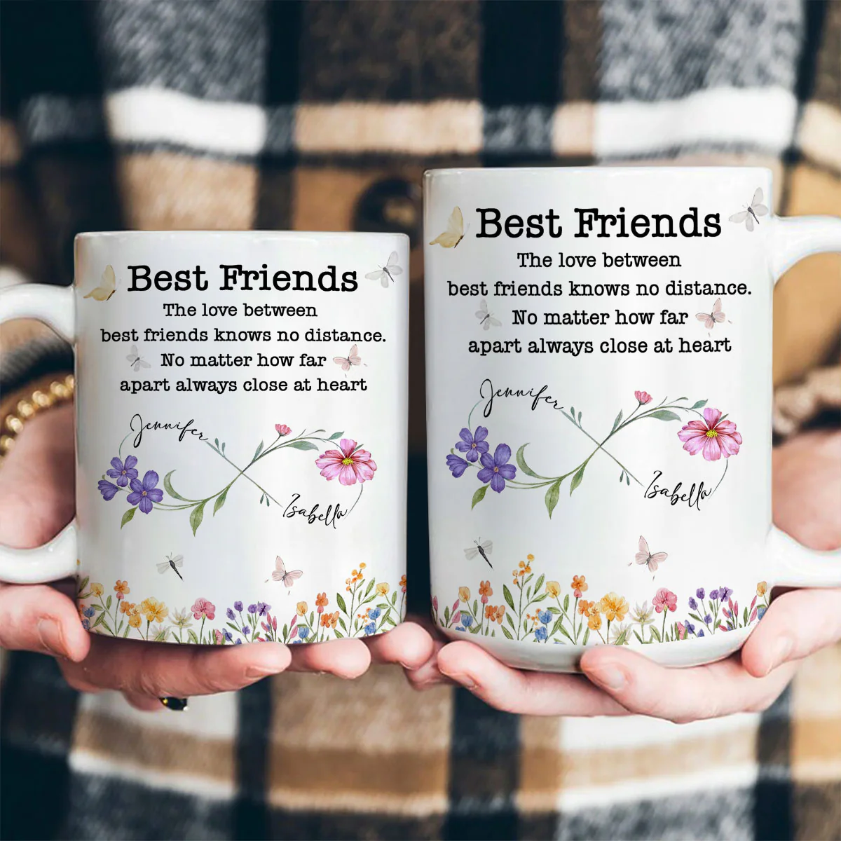 Love Knows No Distance - Personalized Ceramic Coffee Mug - Image 4