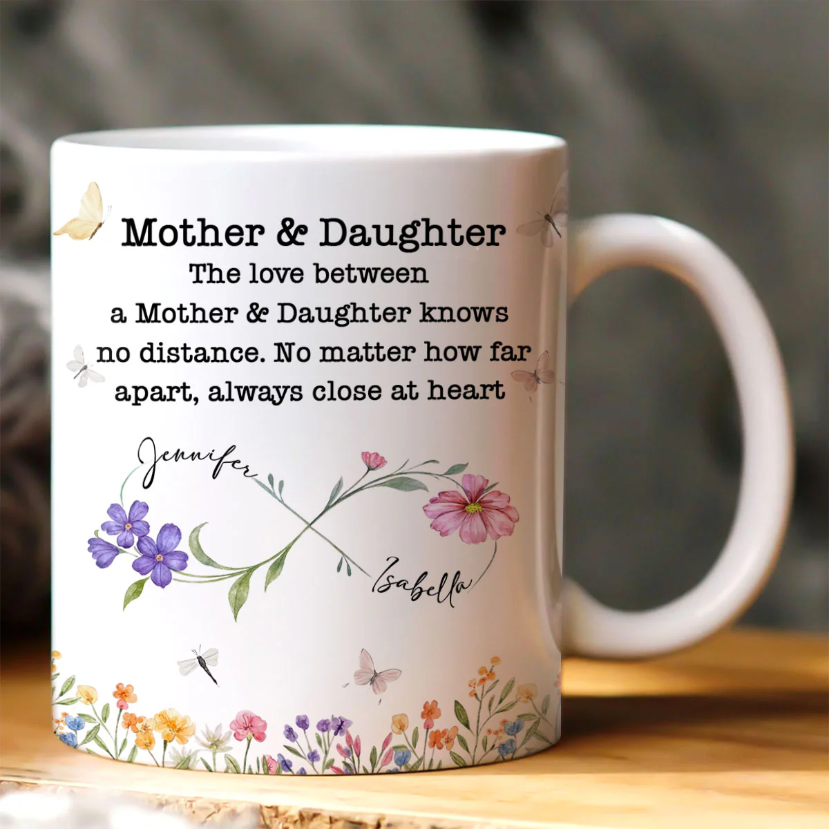 Love Knows No Distance - Personalized Ceramic Coffee Mug