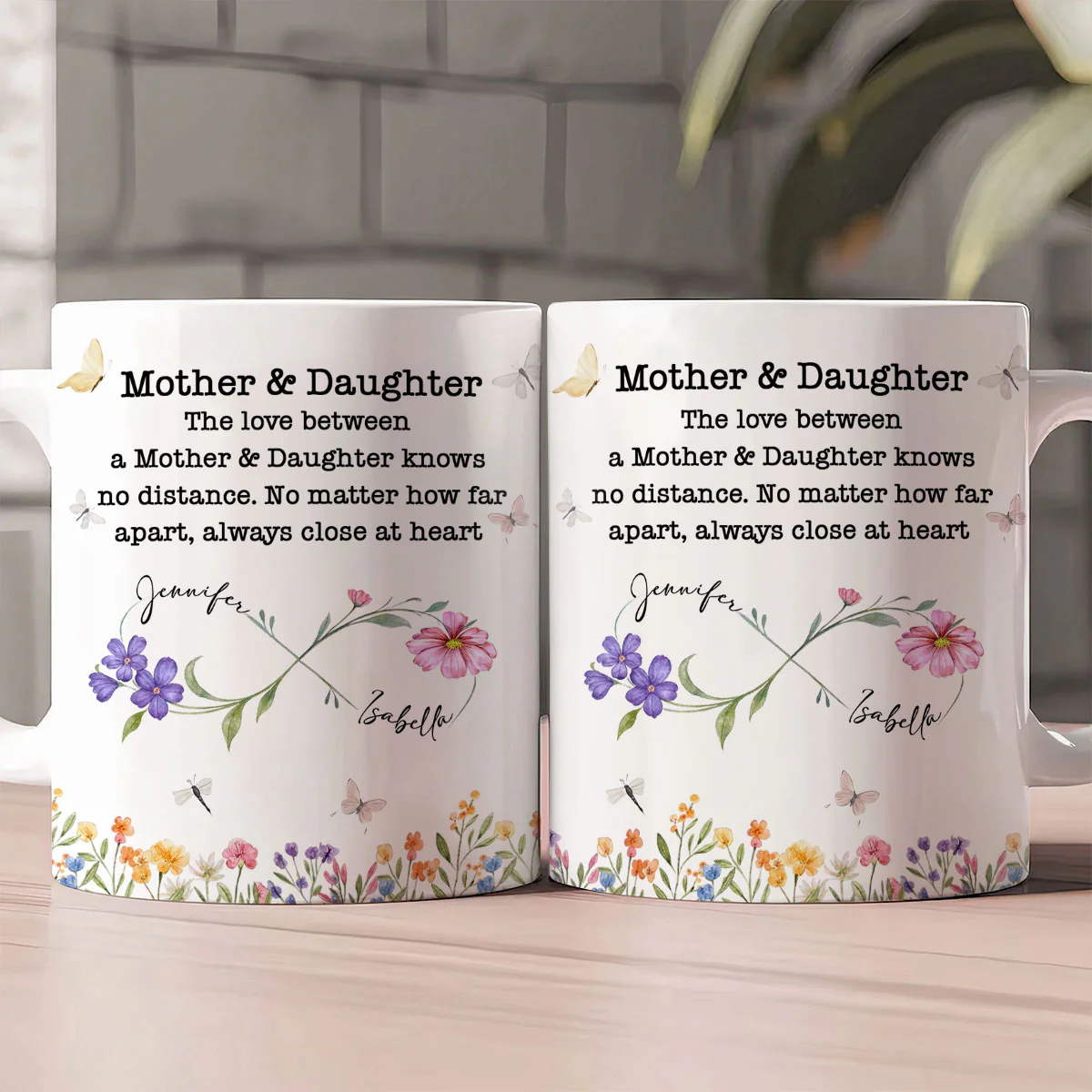 Love Knows No Distance - Personalized Ceramic Coffee Mug - Image 2