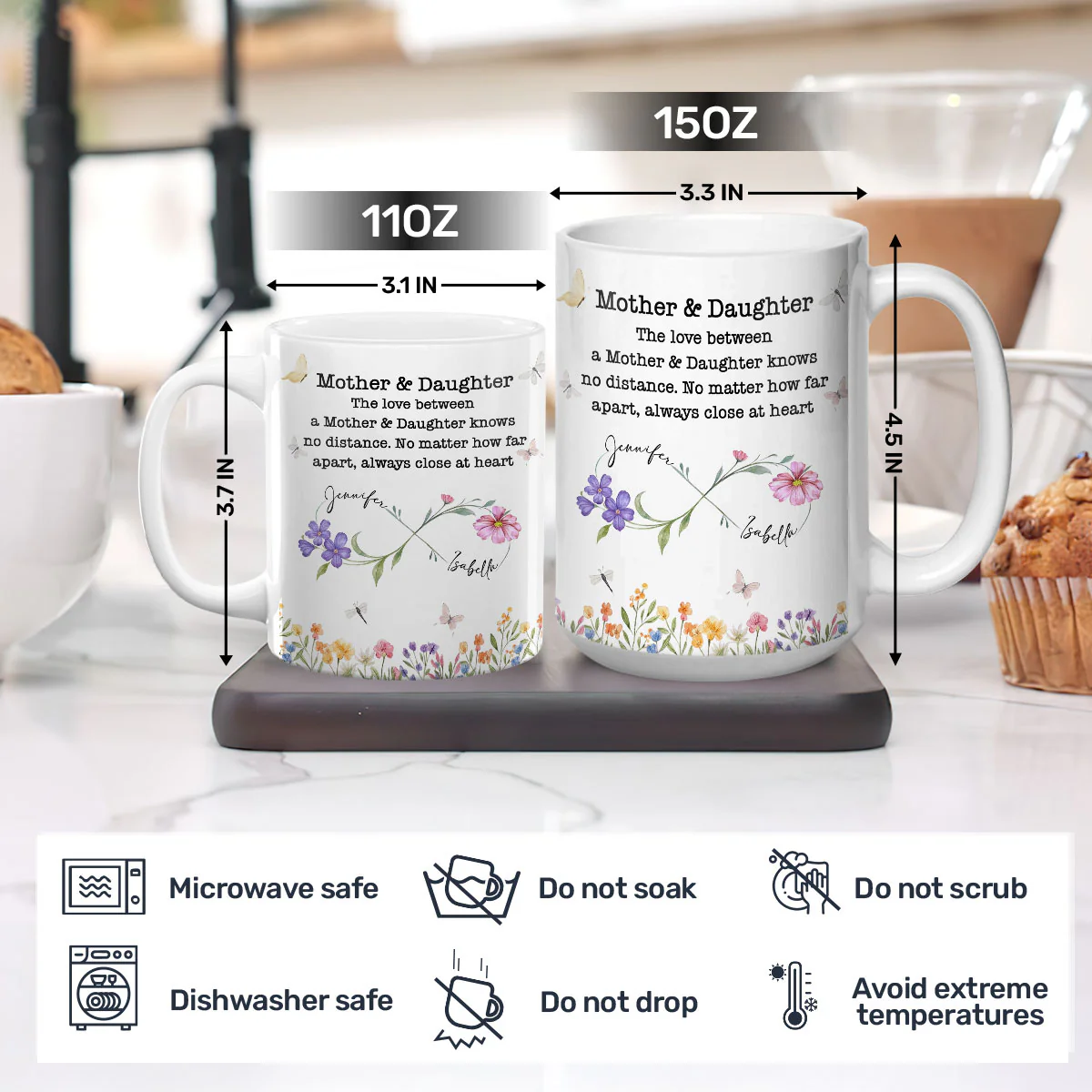 Love Knows No Distance - Personalized Ceramic Coffee Mug - Image 5