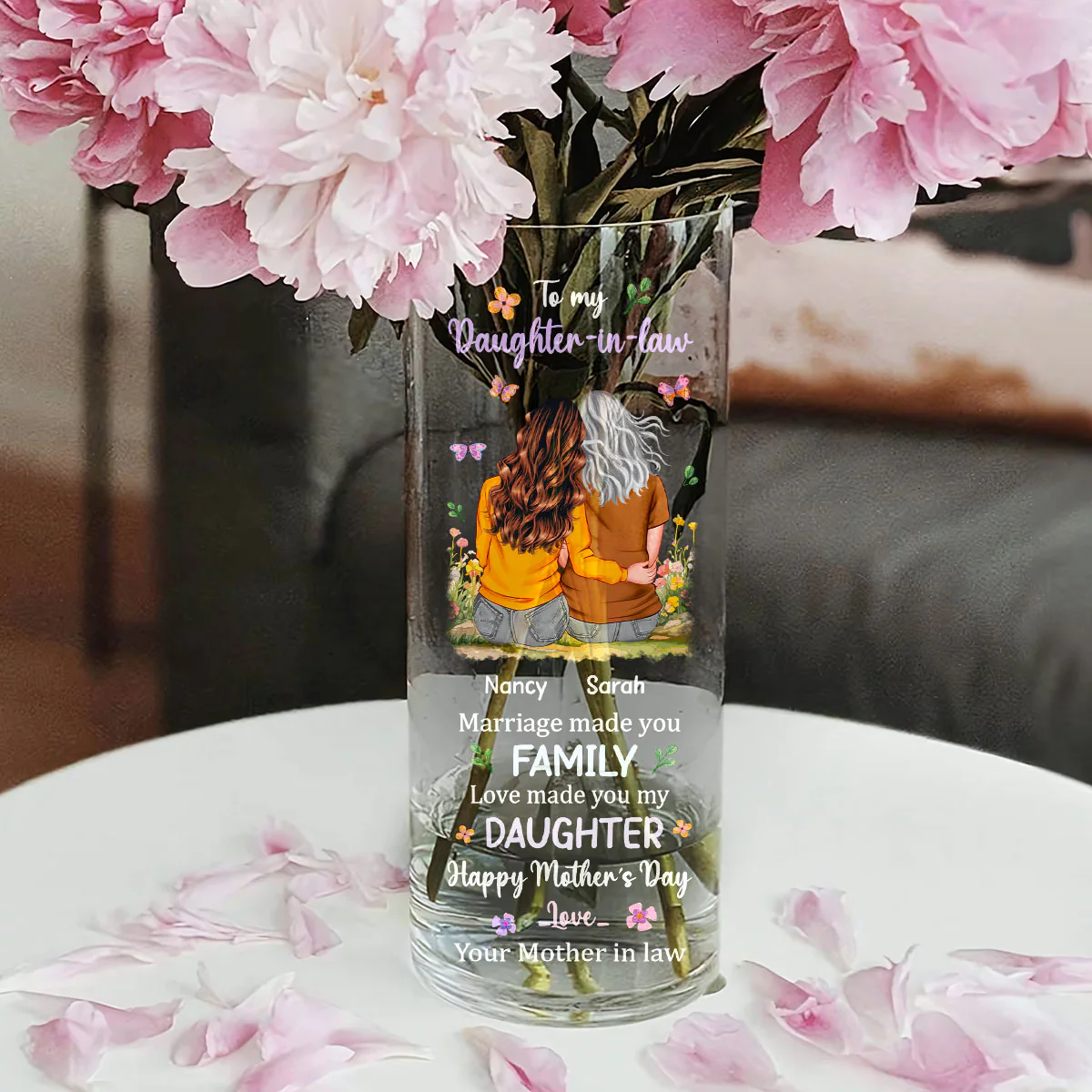 Love Made You My Daughter - Personalized Glass Vase - Image 3