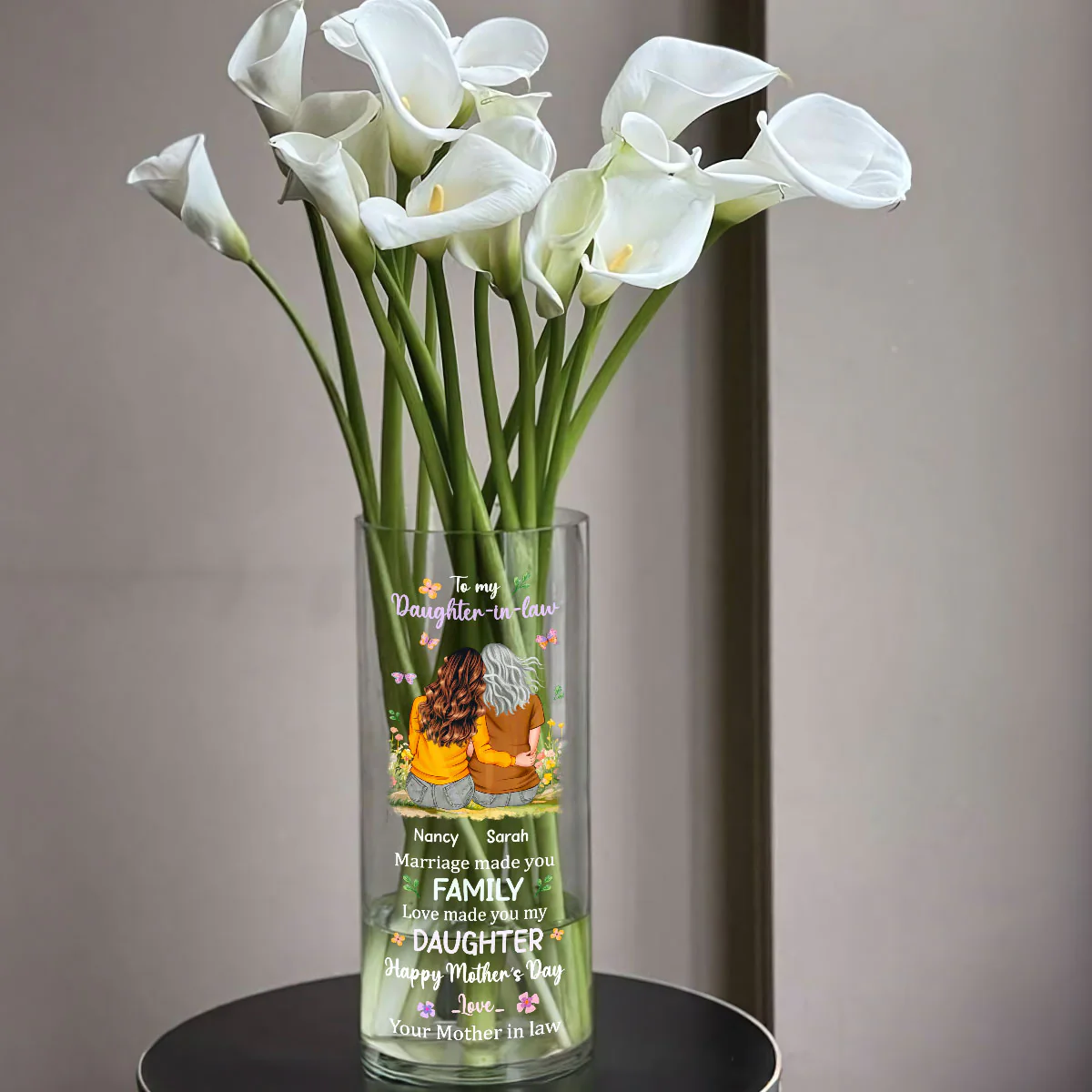 Love Made You My Daughter - Personalized Glass Vase - Image 5