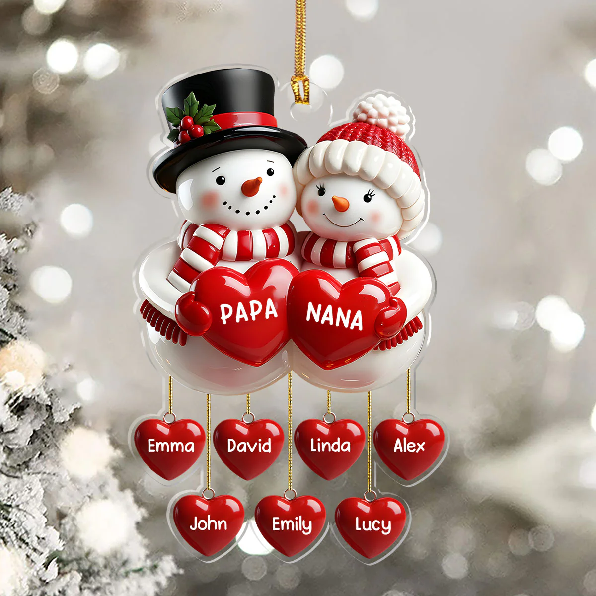 Love Melts The Snow - Personalized 1-Layer Acrylic Ornament - Image 5
