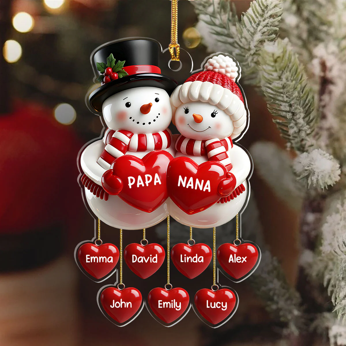 Love Melts The Snow - Personalized 1-Layer Acrylic Ornament - Image 6