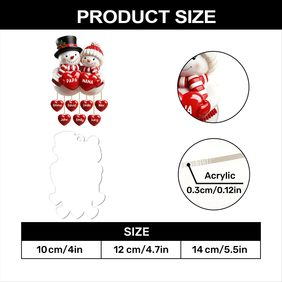 Love Melts The Snow - Personalized 1-Layer Acrylic Ornament - Image 7