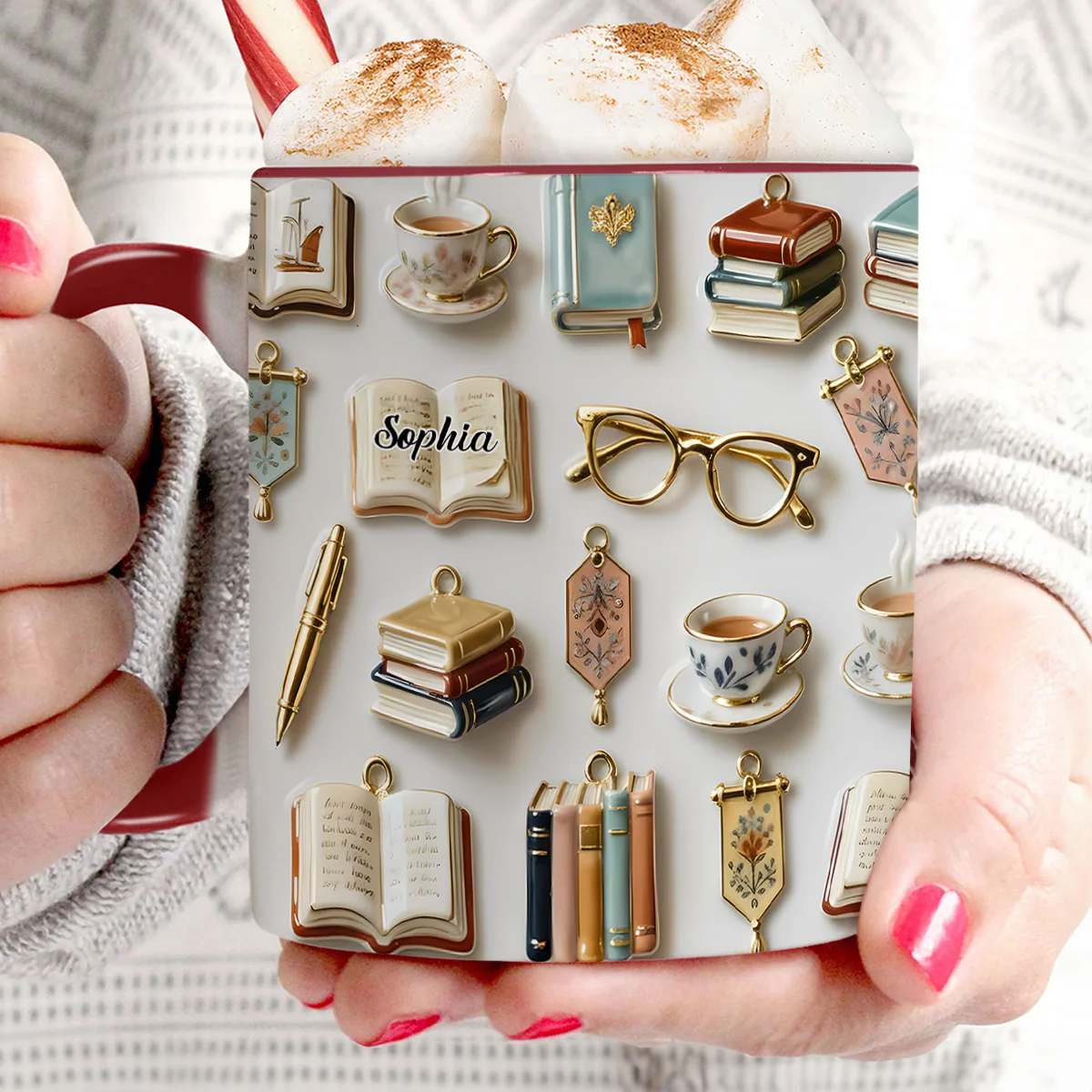 Love Reading - Personalized Accent Mug - Image 3