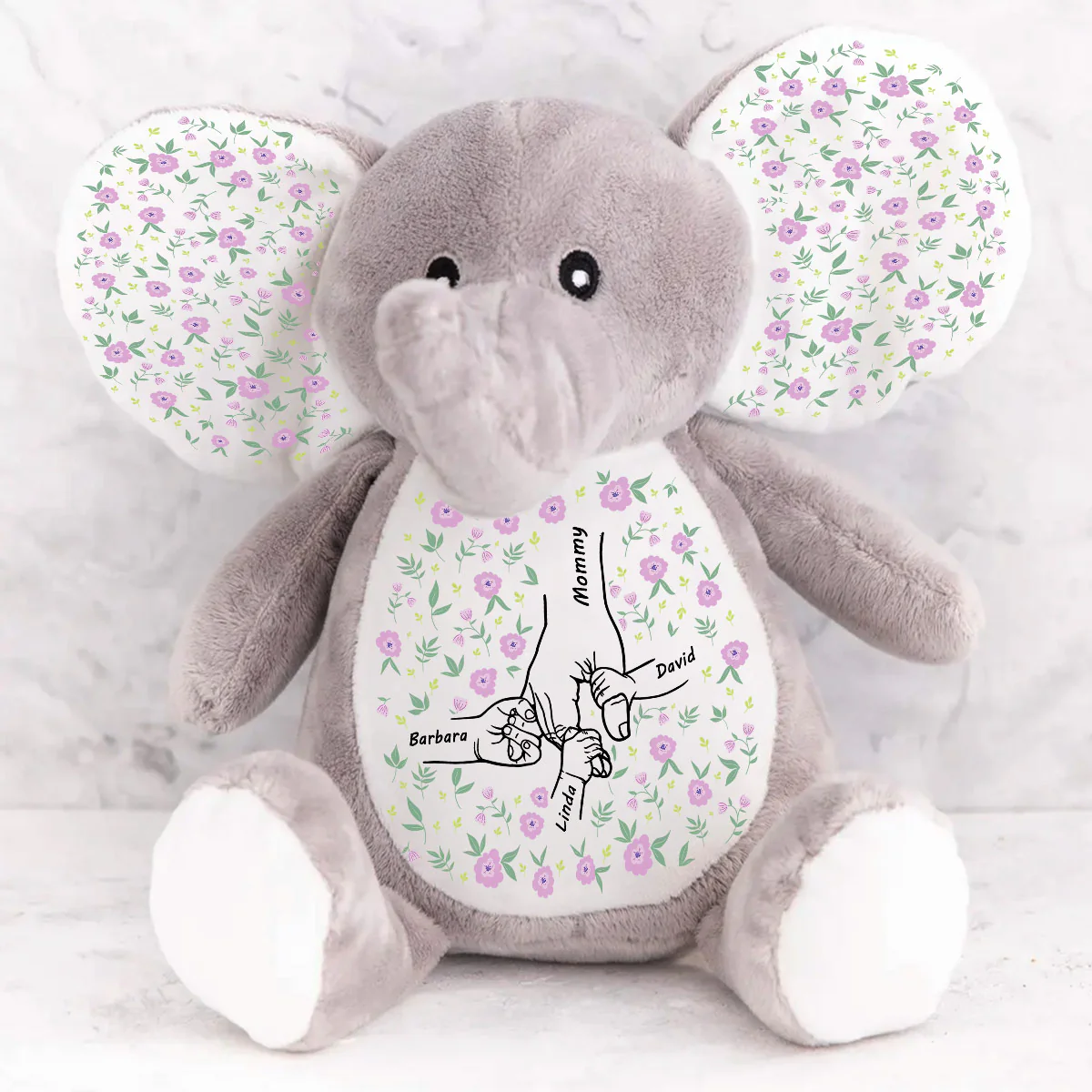 Love's Sweetest Hold - Personalized Stuffed Elephant