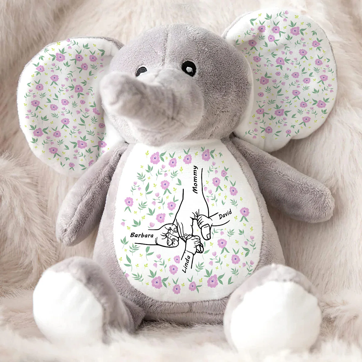 Love's Sweetest Hold - Personalized Stuffed Elephant - Image 2