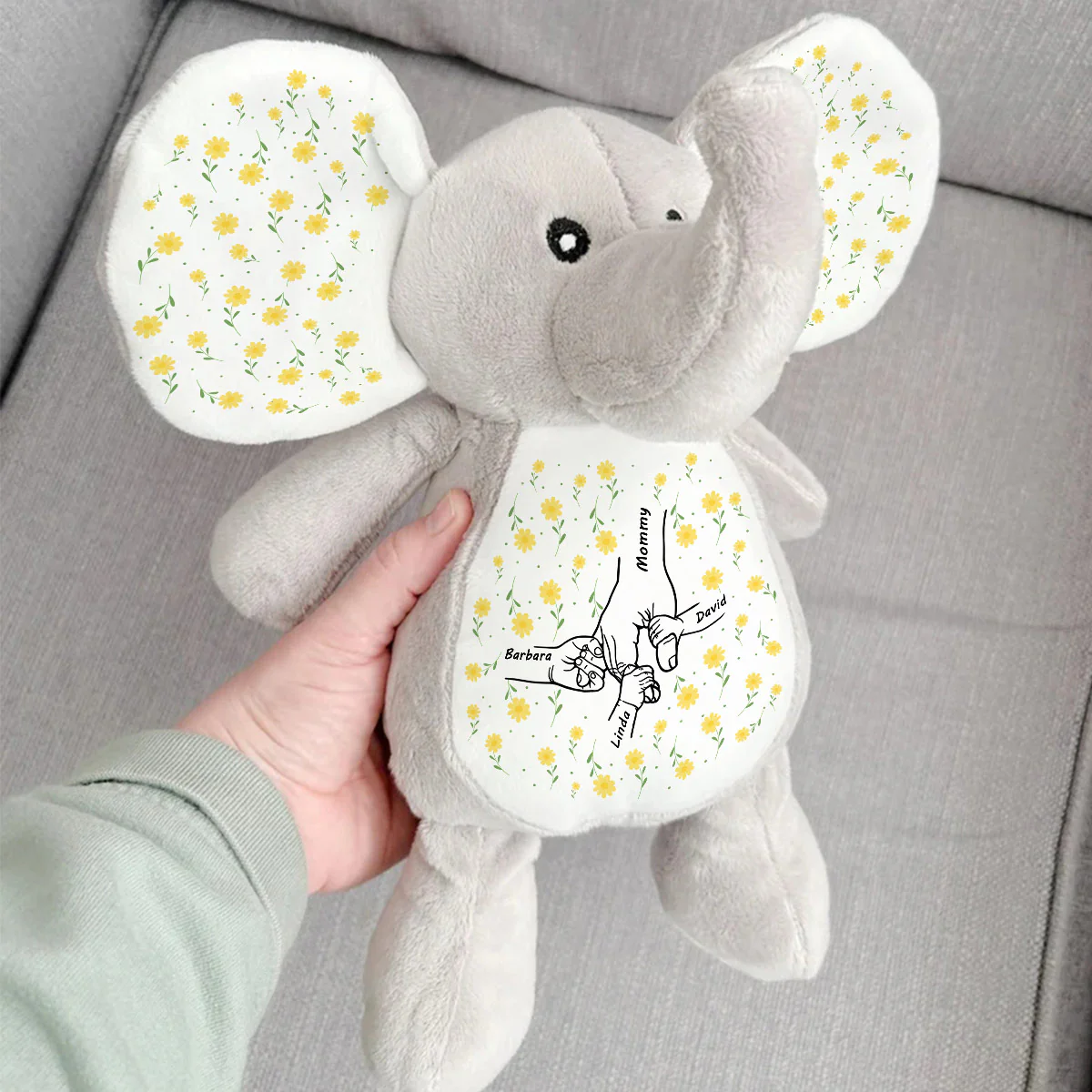 Love's Sweetest Hold - Personalized Stuffed Elephant - Image 3