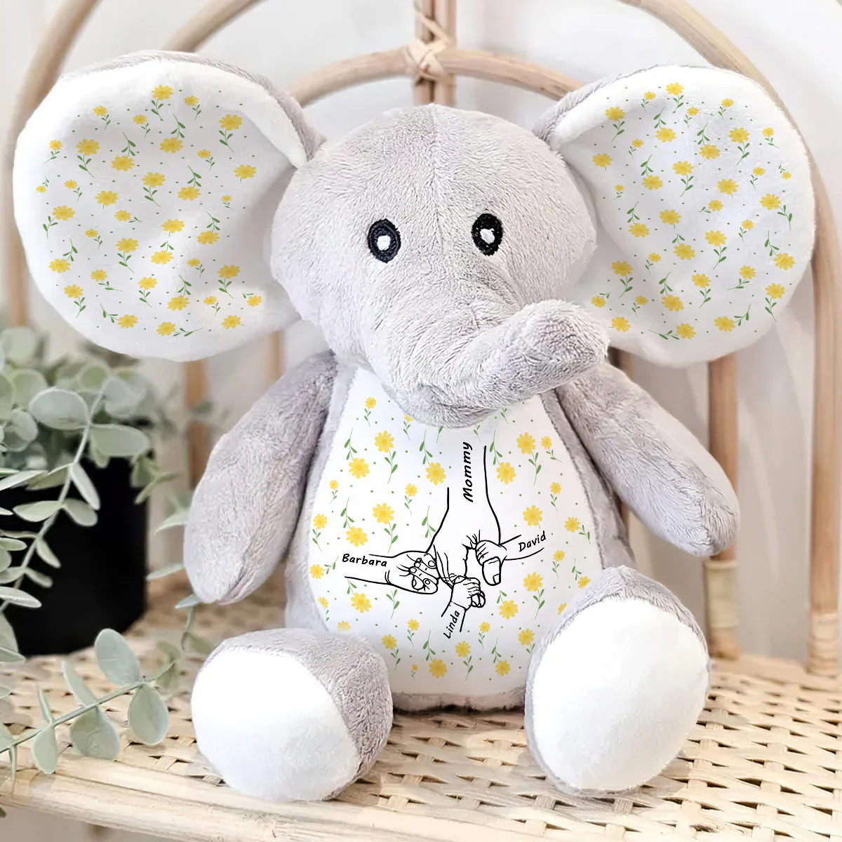 Love's Sweetest Hold - Personalized Stuffed Elephant - Image 4
