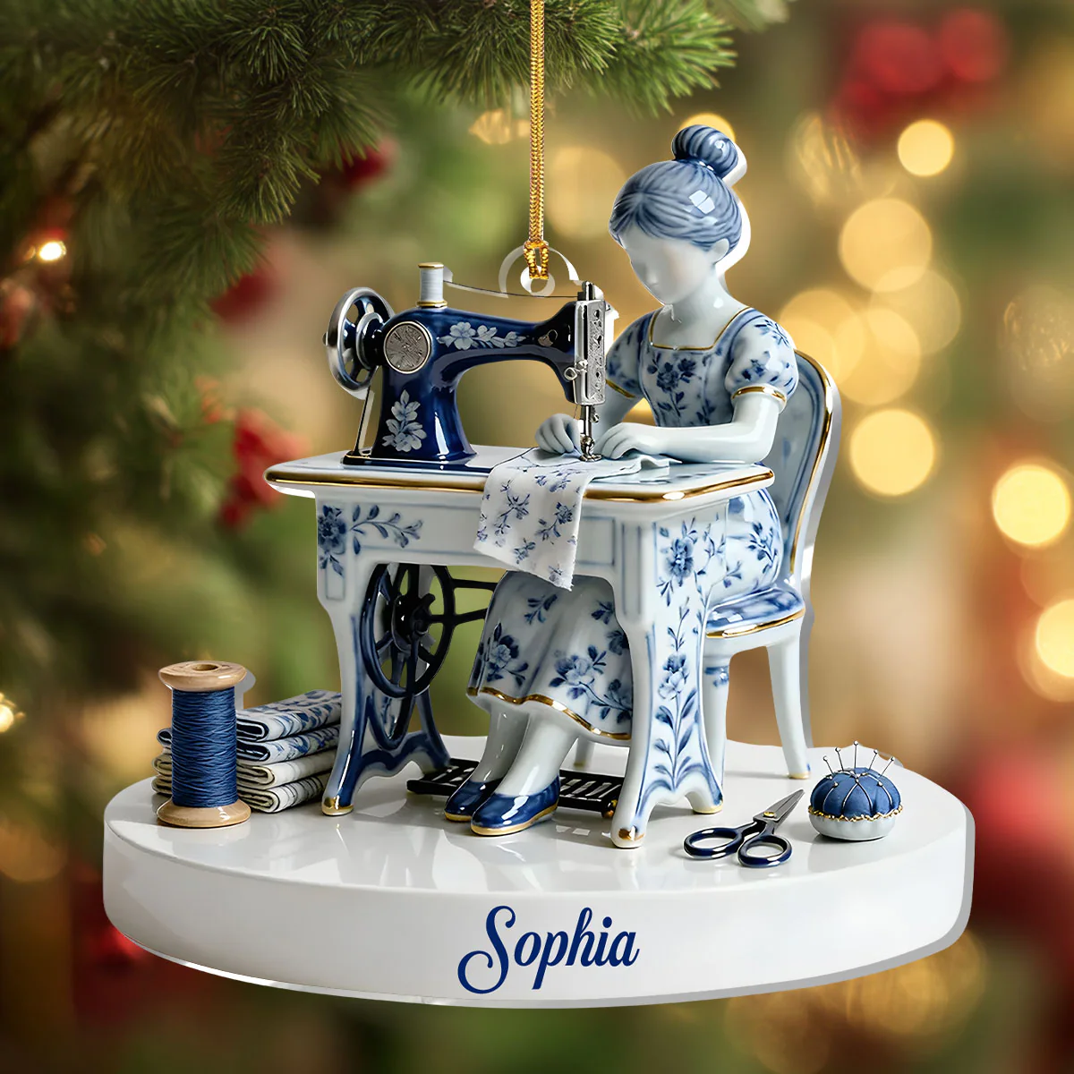 Love Sewing - Personalized 1-Layer Acrylic Ornament - Image 5