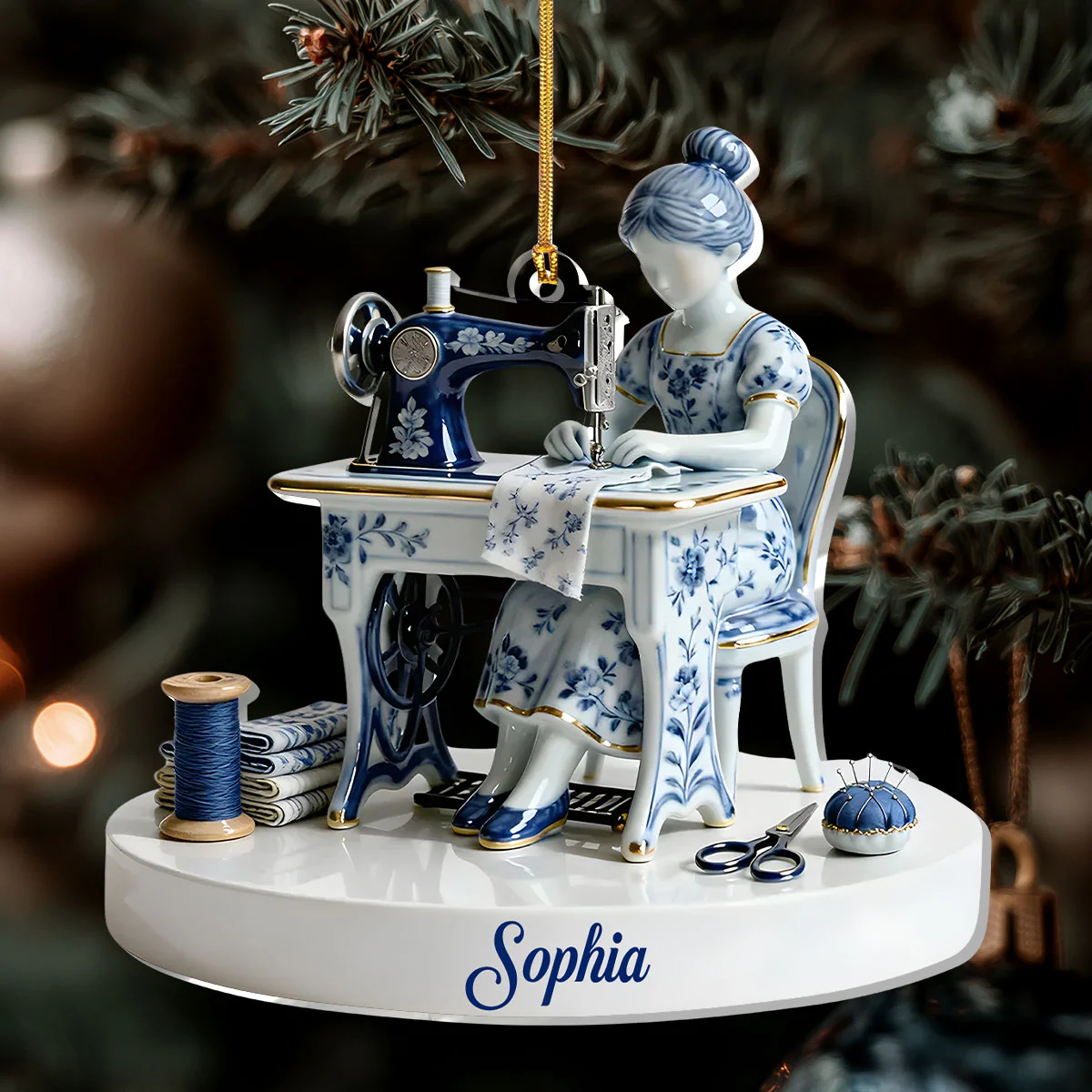 Love Sewing - Personalized 1-Layer Acrylic Ornament - Image 7
