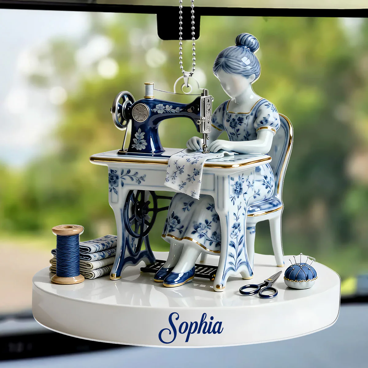 Love Sewing - Personalized Car Acrylic Hanging Ornament