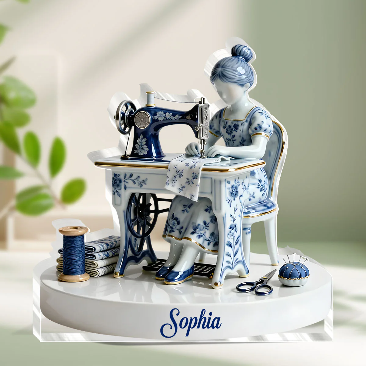 Love Sewing - Personalized Custom Shaped Squared Acrylic Plaque - Image 2