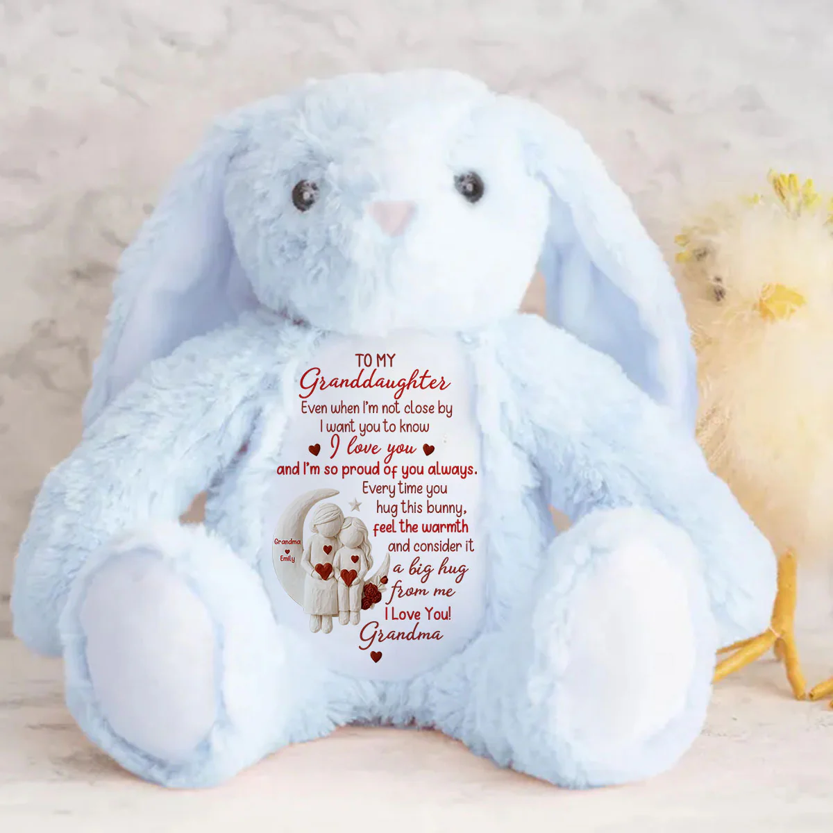 Love & Warm Hugs - Personalized Stuffed Bunny - Image 4