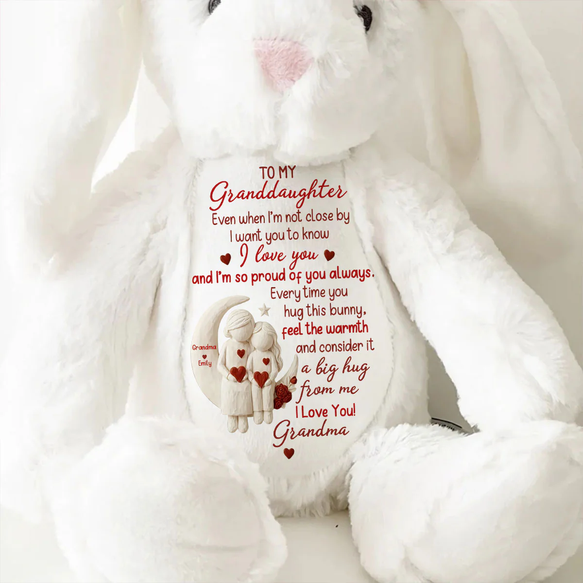 Love & Warm Hugs - Personalized Stuffed Bunny - Image 9