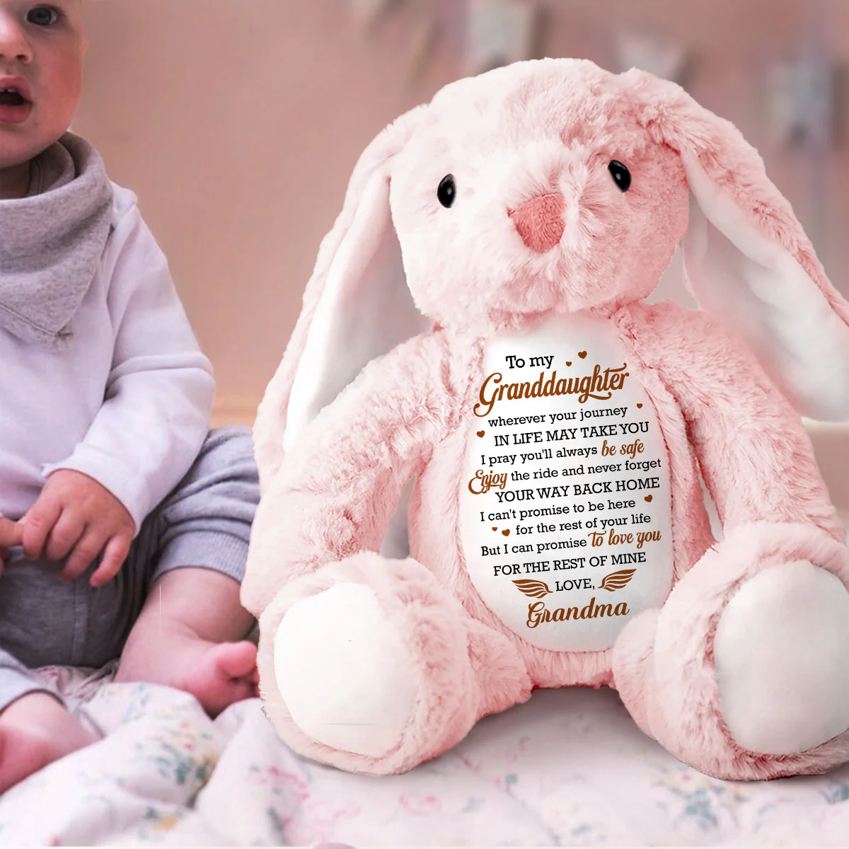 Love You For The Rest Of Mine - Personalized Stuffed Bunny - Image 2