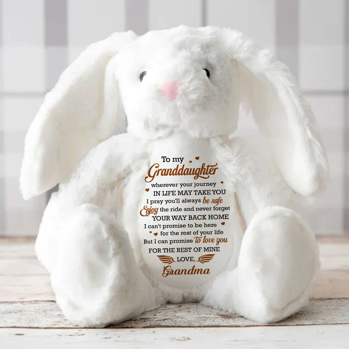 Love You For The Rest Of Mine - Personalized Stuffed Bunny - Image 3