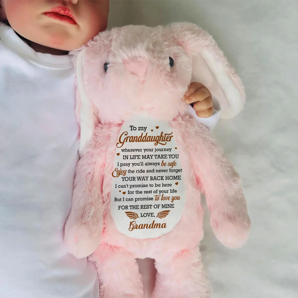 Love You For The Rest Of Mine - Personalized Stuffed Bunny - Image 4