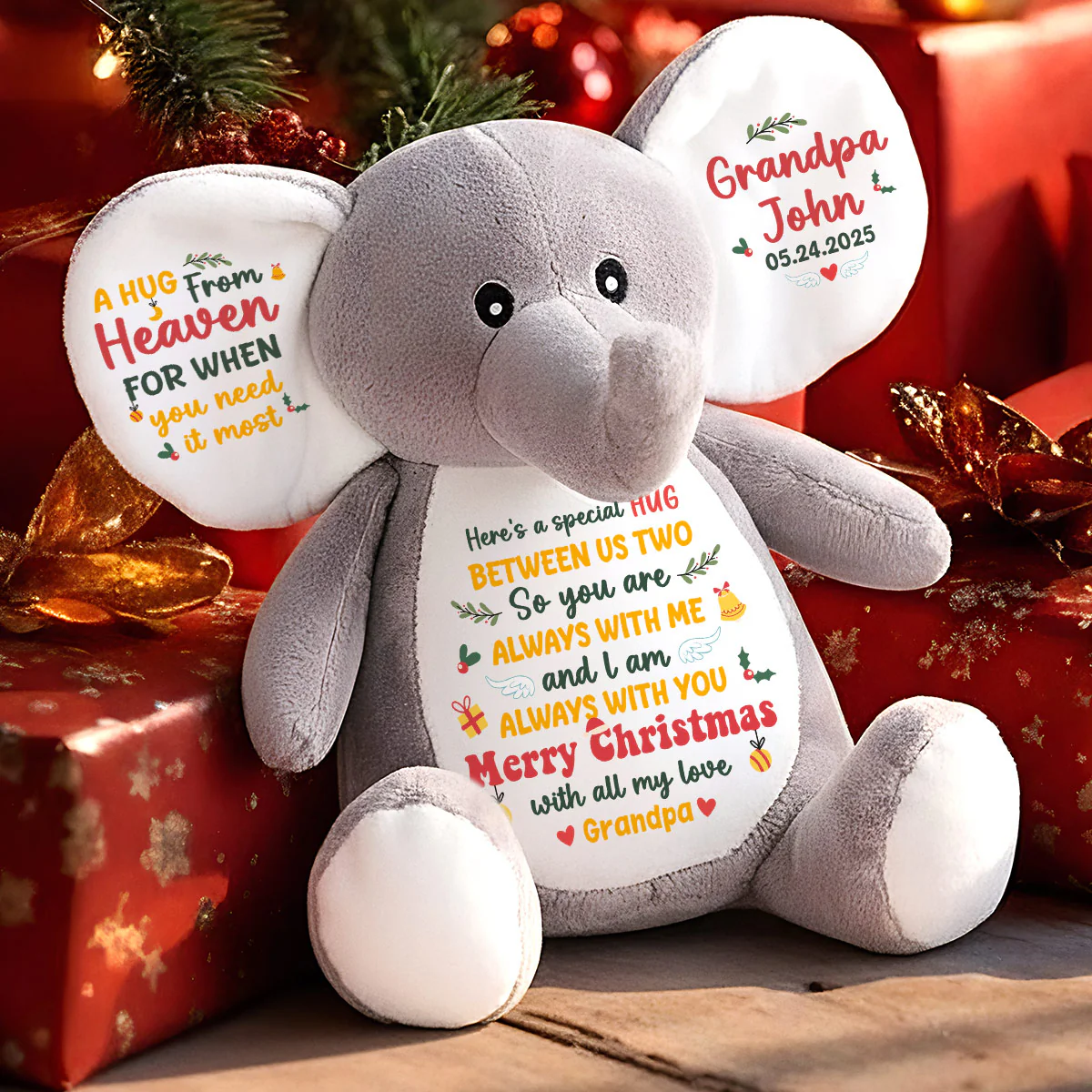 Love You For The Rest Of My Life - Personalized Stuffed Elephant - Image 5