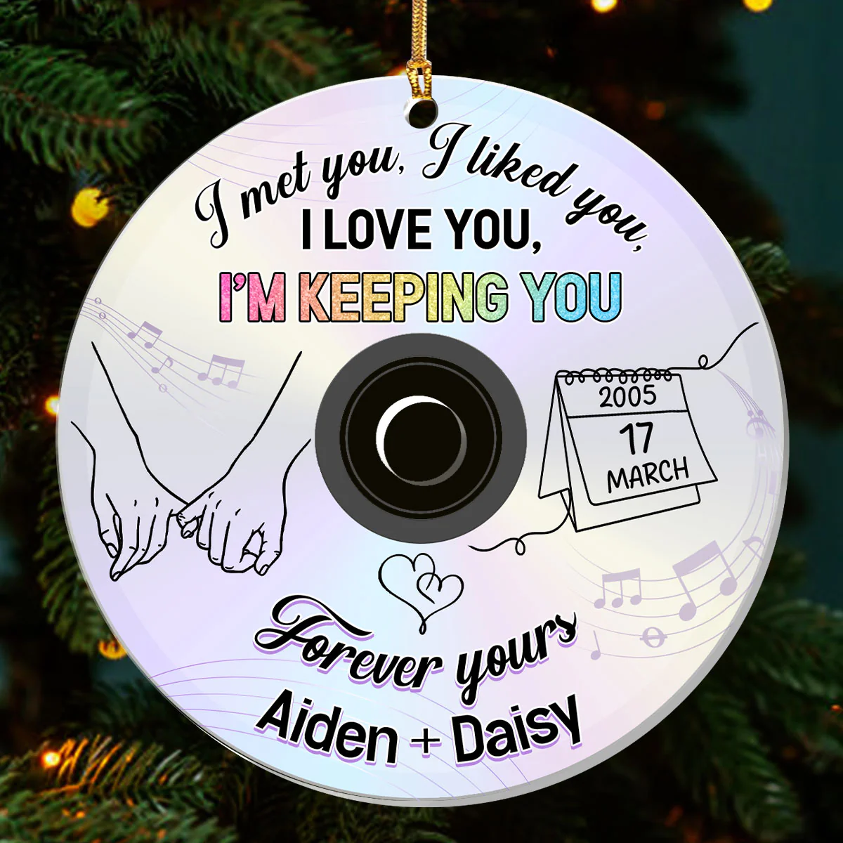 Love You Forever - Personalized 1-Layer Acrylic Ornament - Image 3
