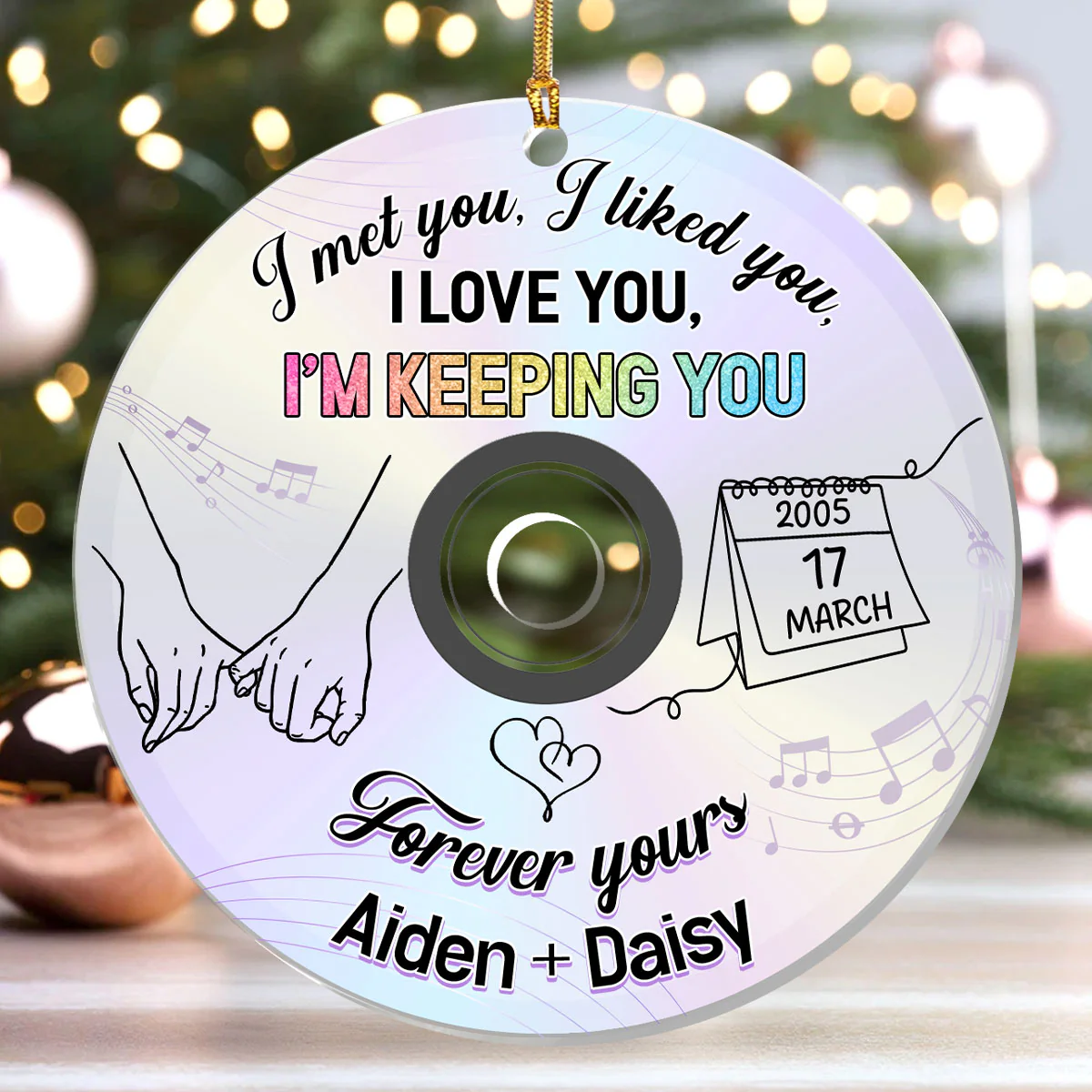 Love You Forever - Personalized 1-Layer Acrylic Ornament - Image 4