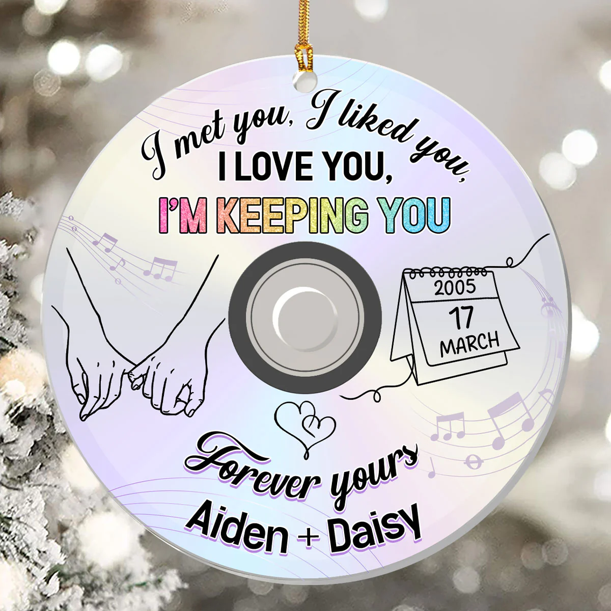 Love You Forever - Personalized 1-Layer Acrylic Ornament - Image 5