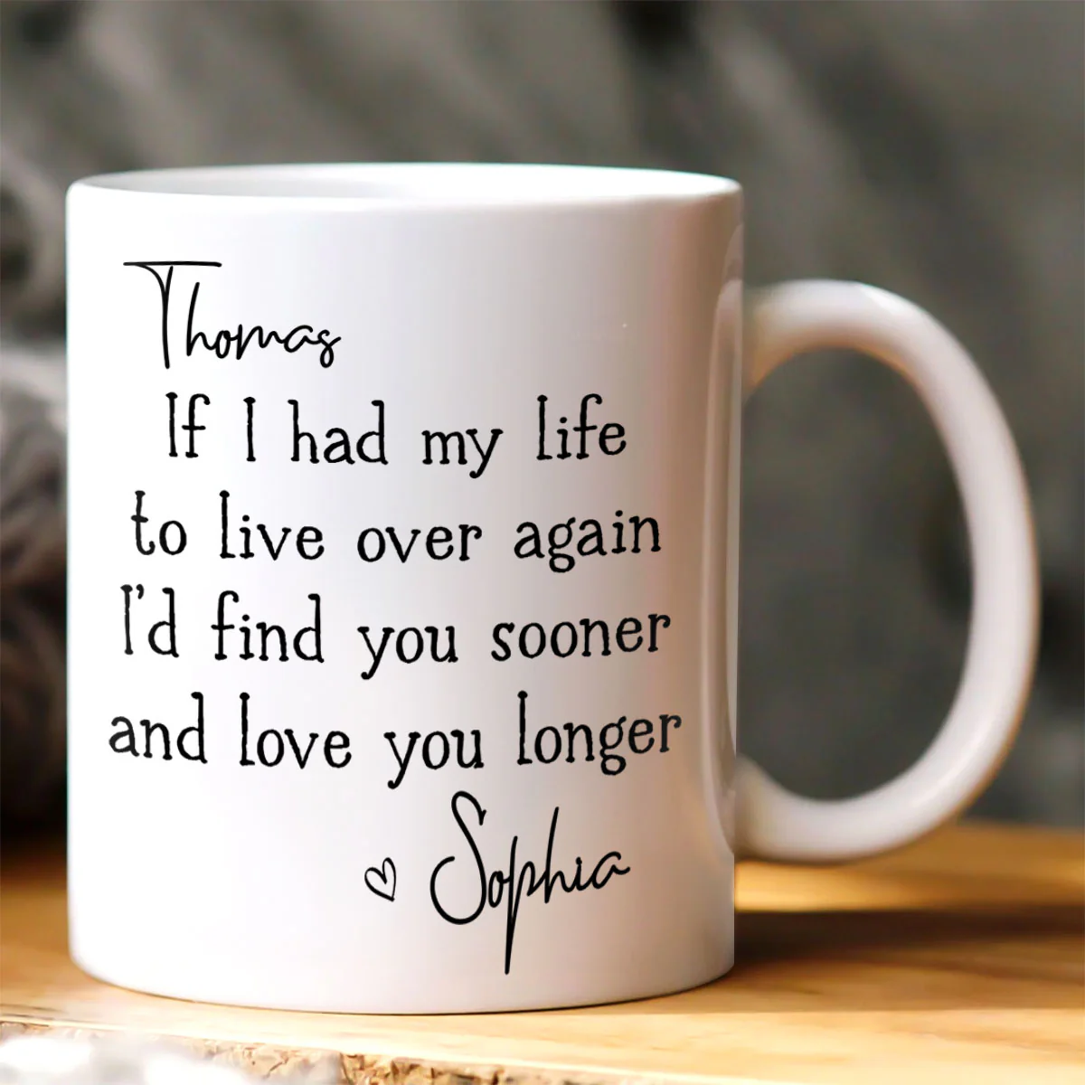 Love You Longer  - Personalized Ceramic Coffee Mug