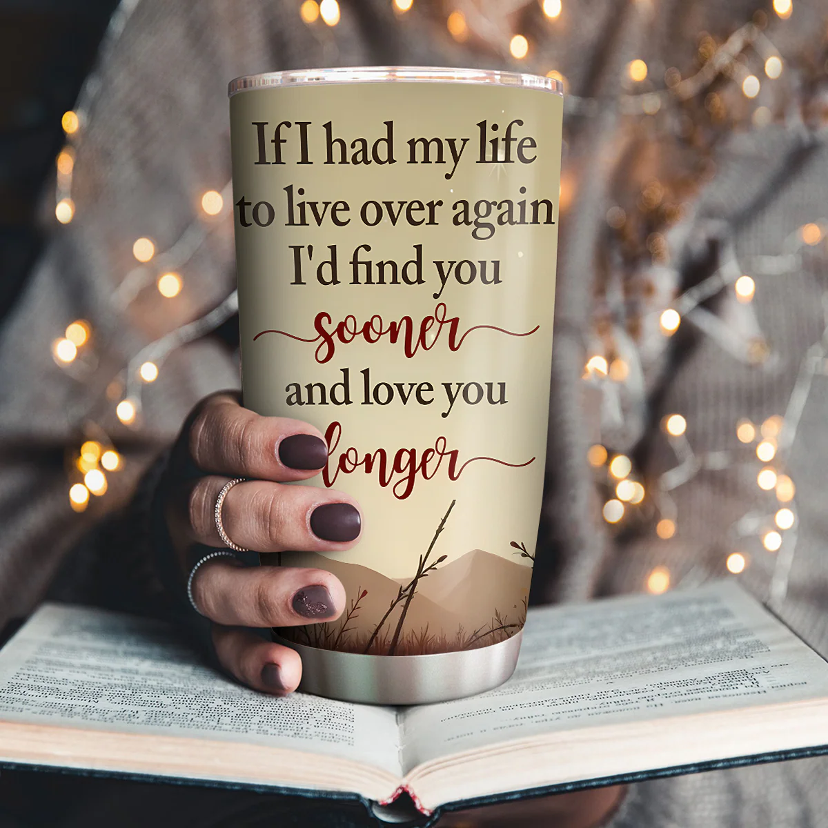 Love You Longer - Personalized Stainless Steel Tumbler - Image 3