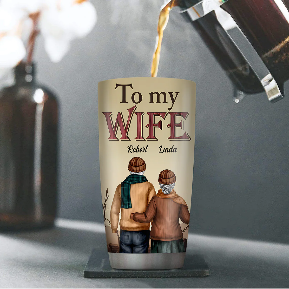 Love You Longer - Personalized Stainless Steel Tumbler - Image 4