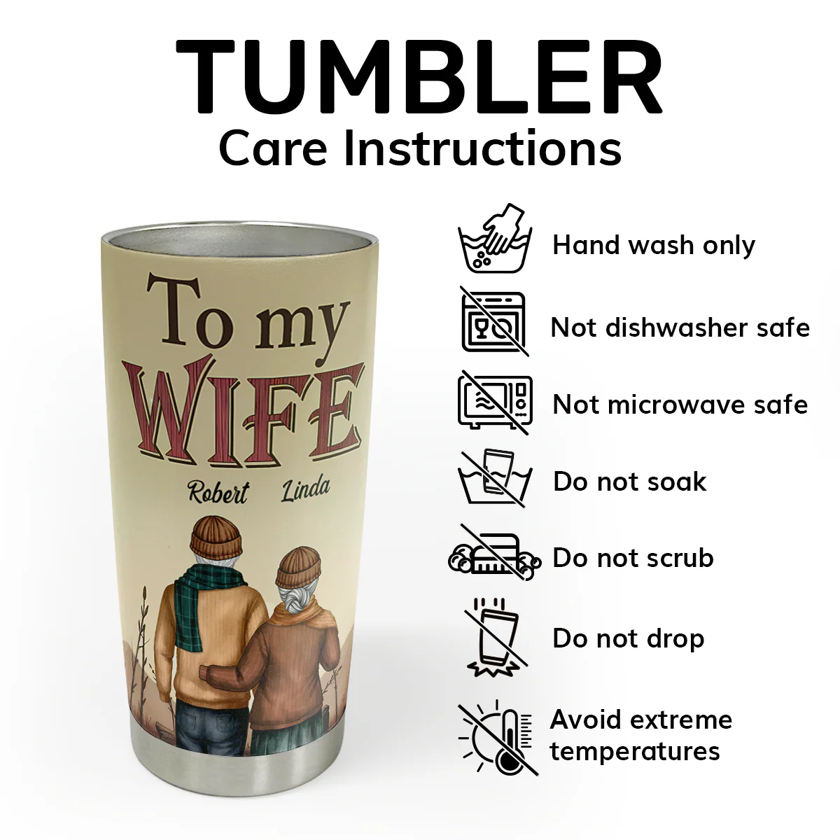 Love You Longer - Personalized Stainless Steel Tumbler - Image 5
