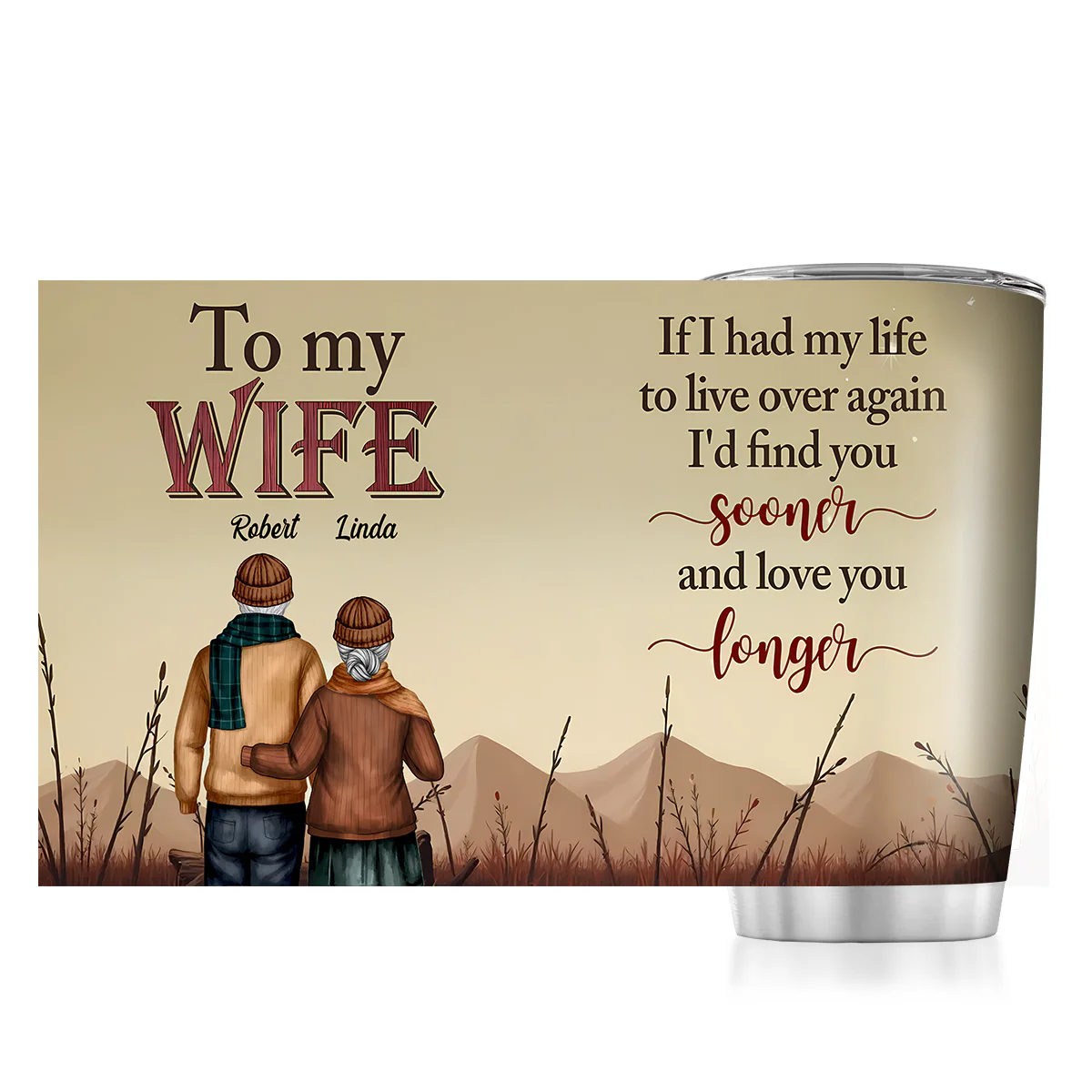 Love You Longer - Personalized Stainless Steel Tumbler - Image 6