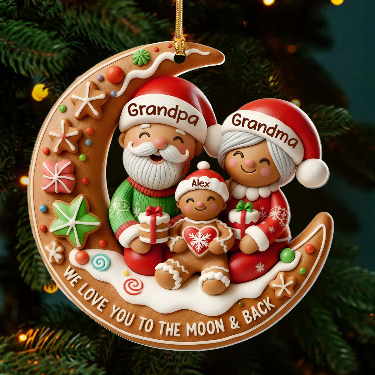 Love You To The Moon - Personalized 1-Layer Acrylic Ornament